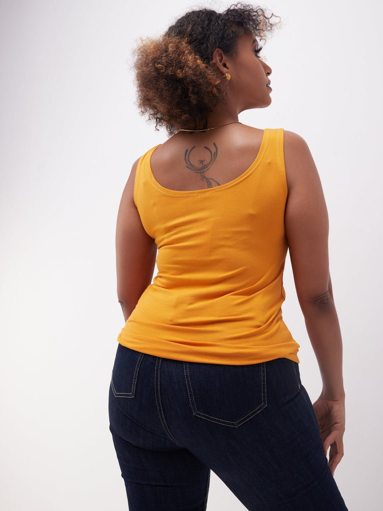 Zoya Basic Tank Top - Mustard - Shopzetu