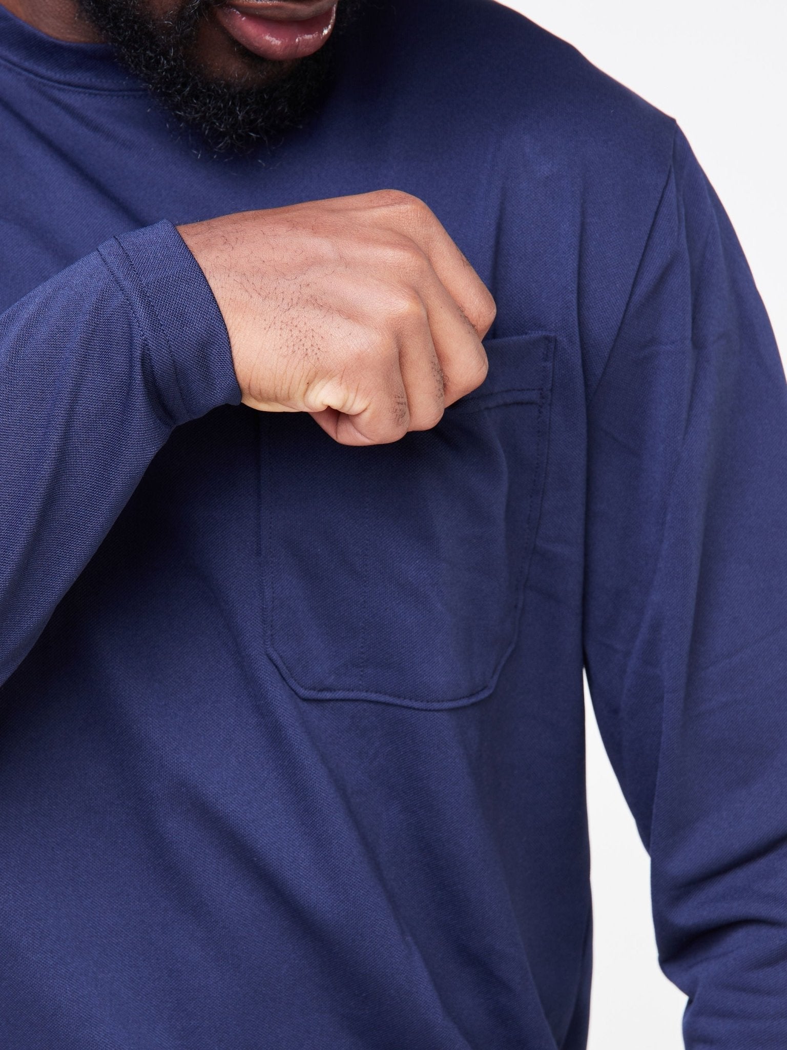 Alladin Wrangler Long Sleeve T-Shirt - 100% Polyester - Navy Blue - Shopzetu