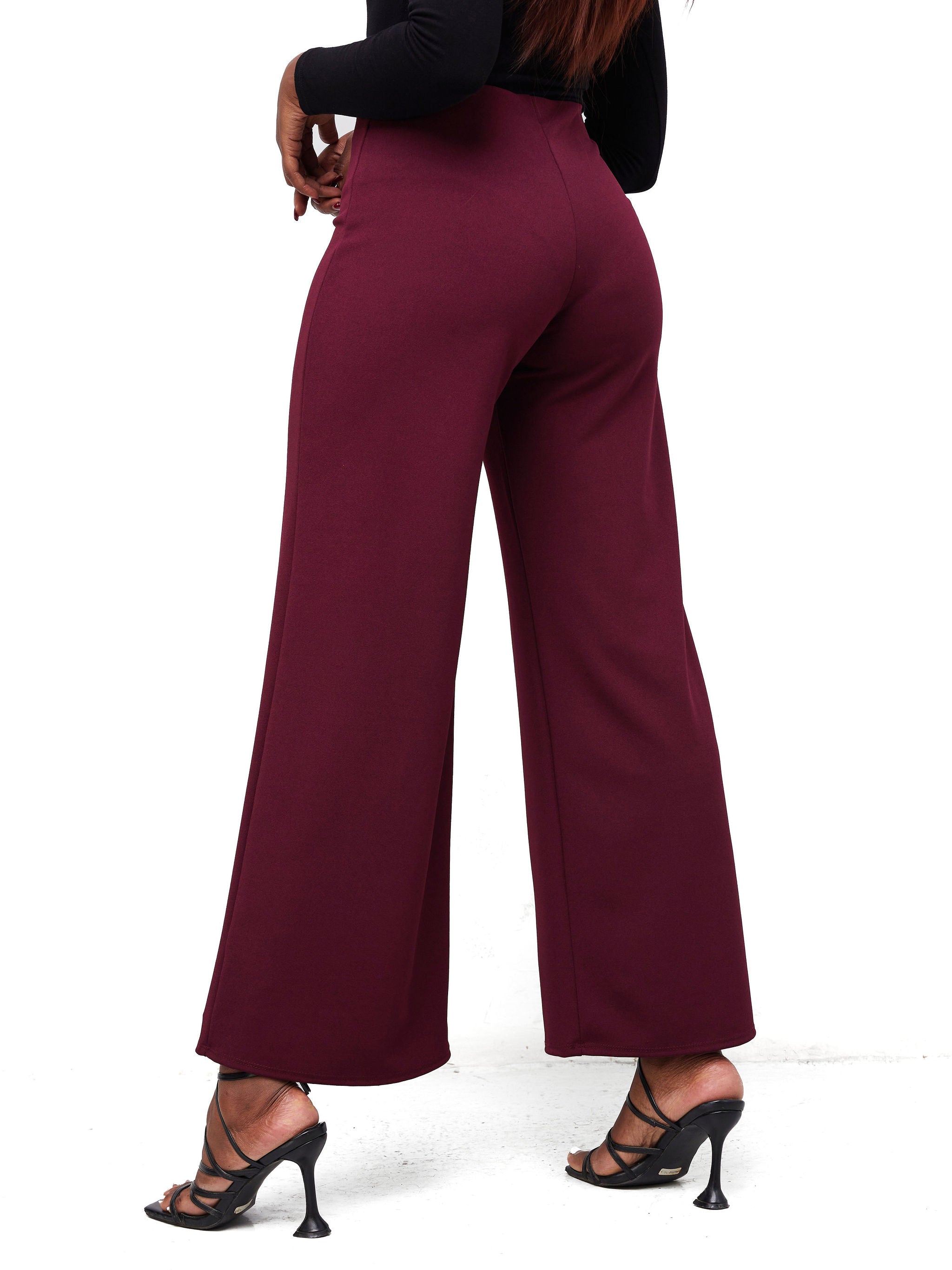 Vivo Dua Wide Leg Pants - Burgundy