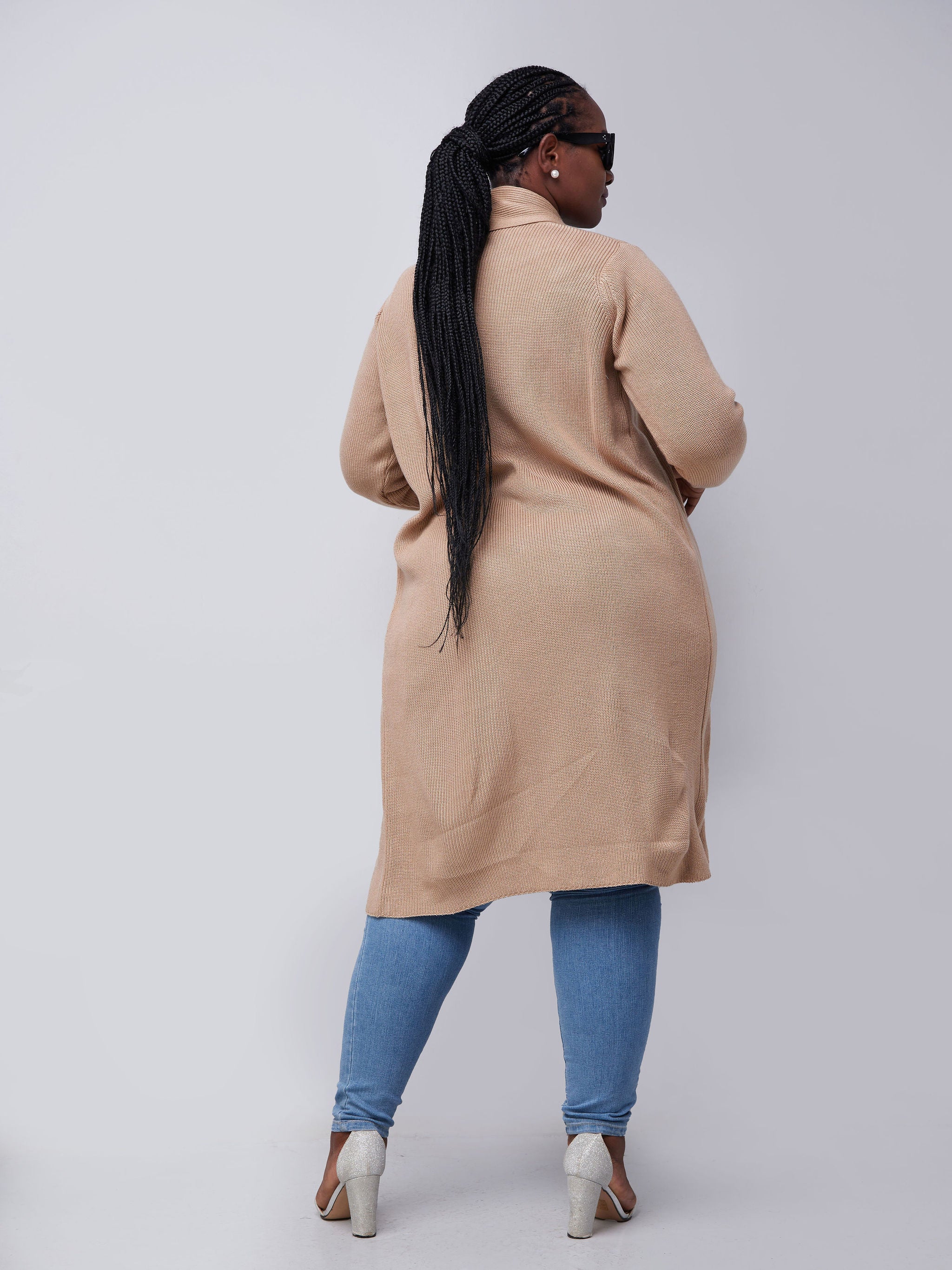 Vivo Long Sleeve Midi Waterfall - Taupe