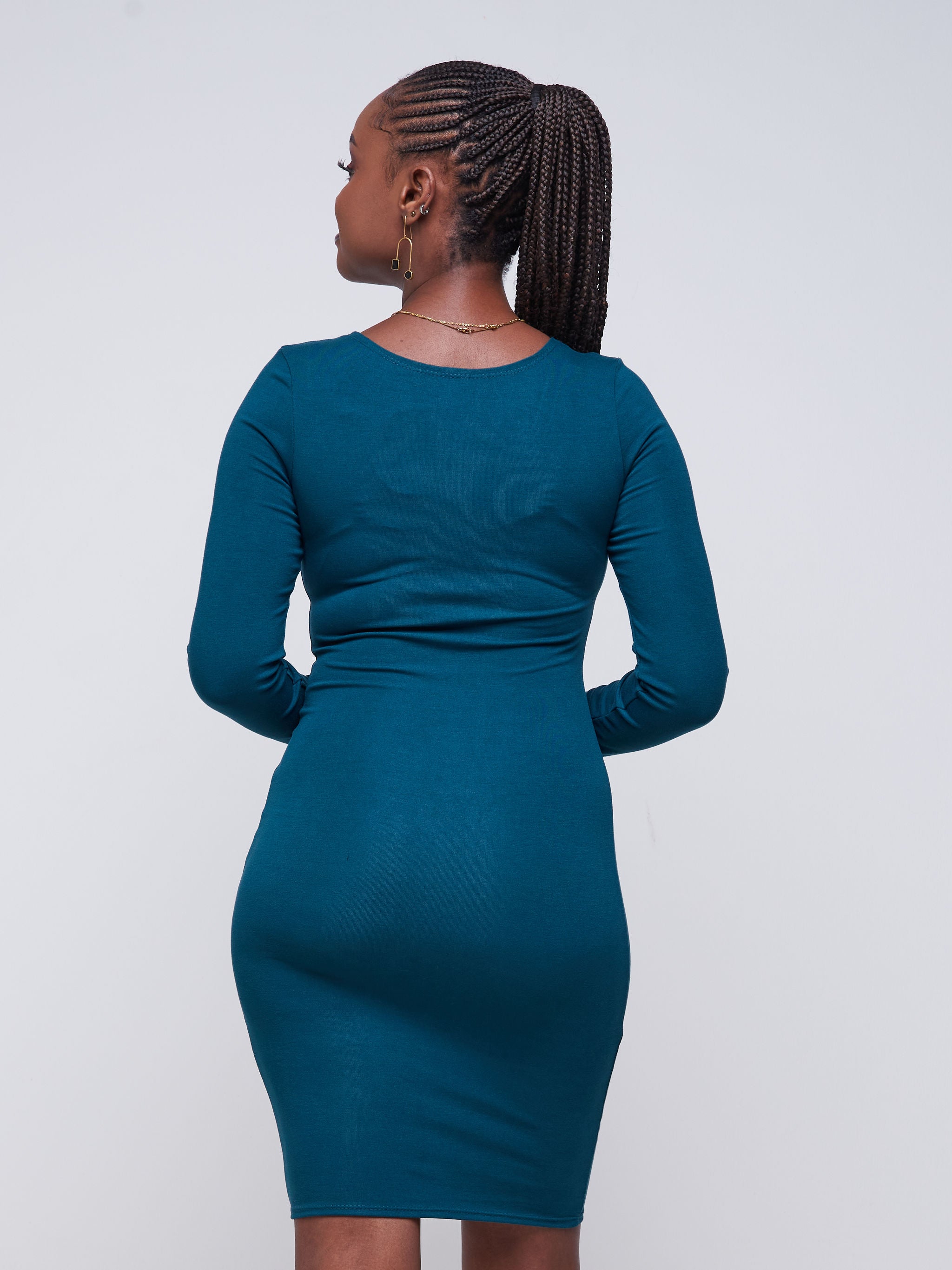 Zoya Basic Long Sleeve Bodycon - Teal