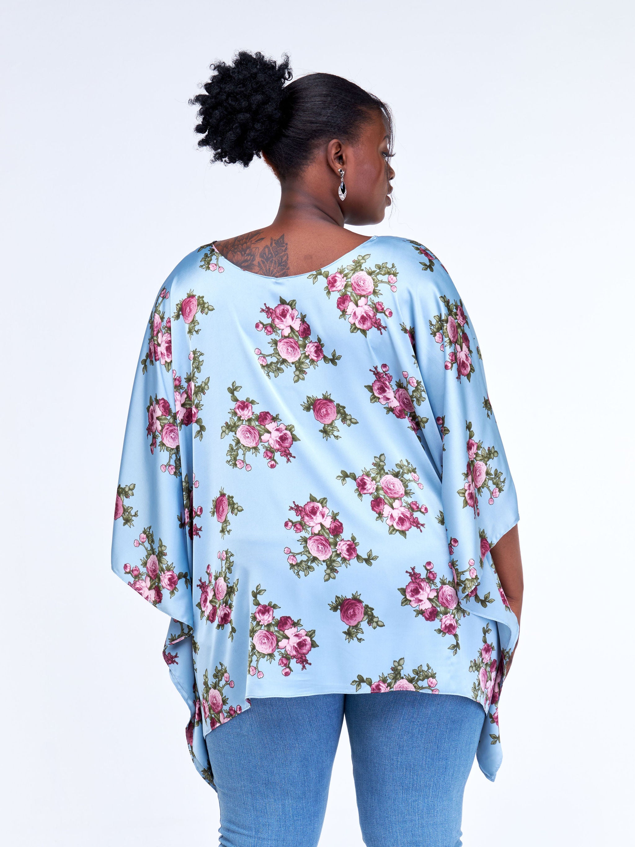 Vivo Ayana Wide Top - Blue / Pink Floral Print
