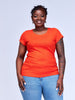 Vivo Basic Val Cap Sleeve Top - Orange