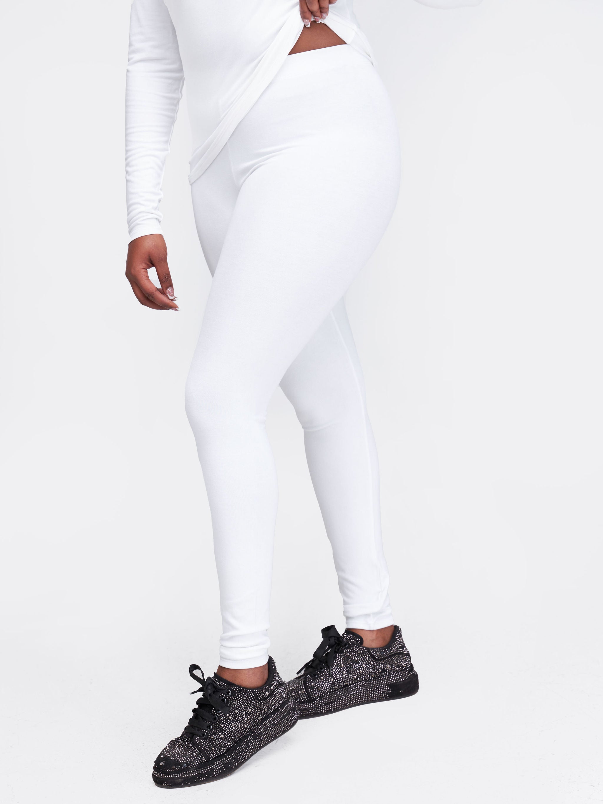 Zoya Basic Full Length Leggings - White