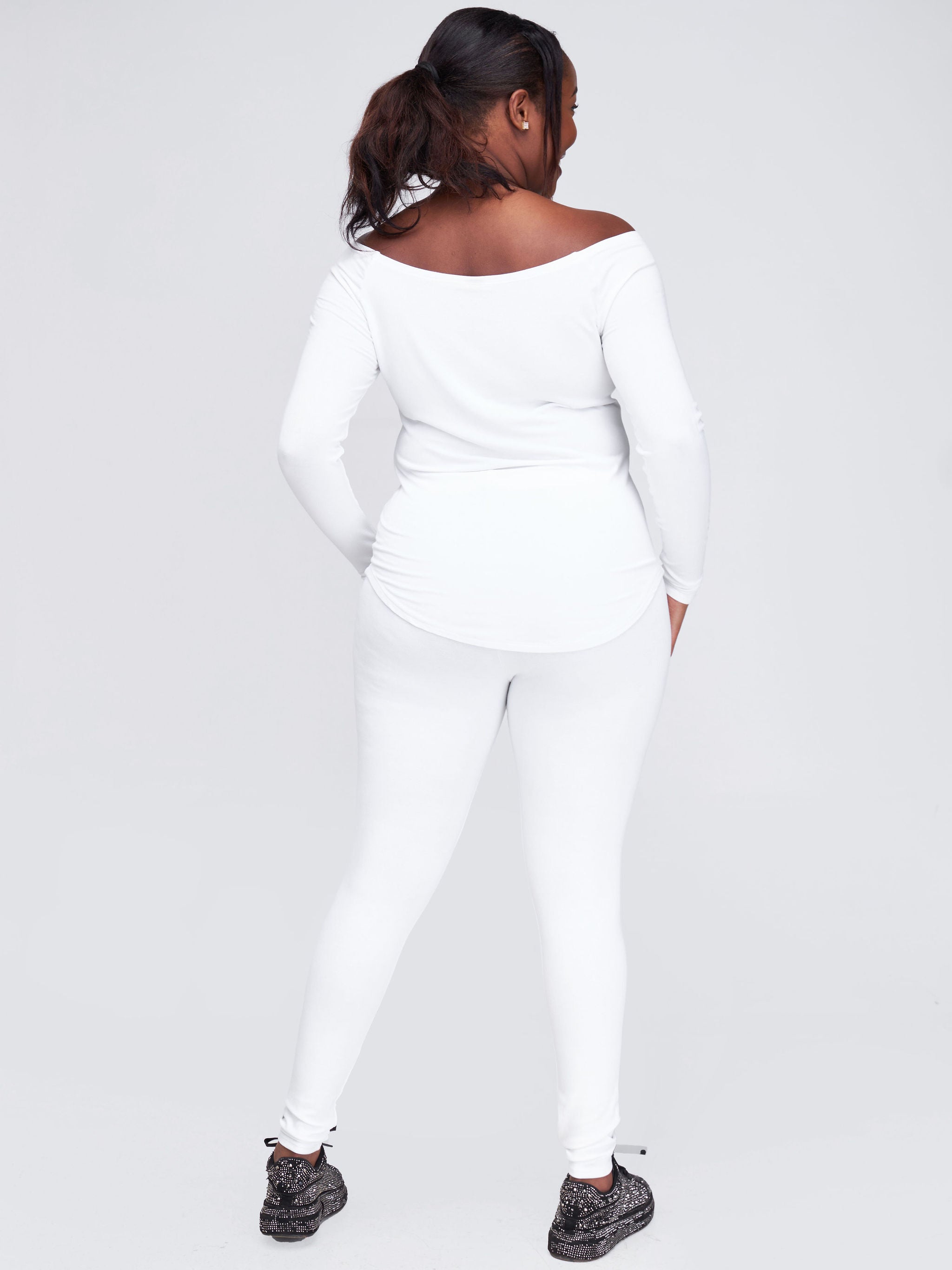 Zoya Basic Full Length Leggings - White