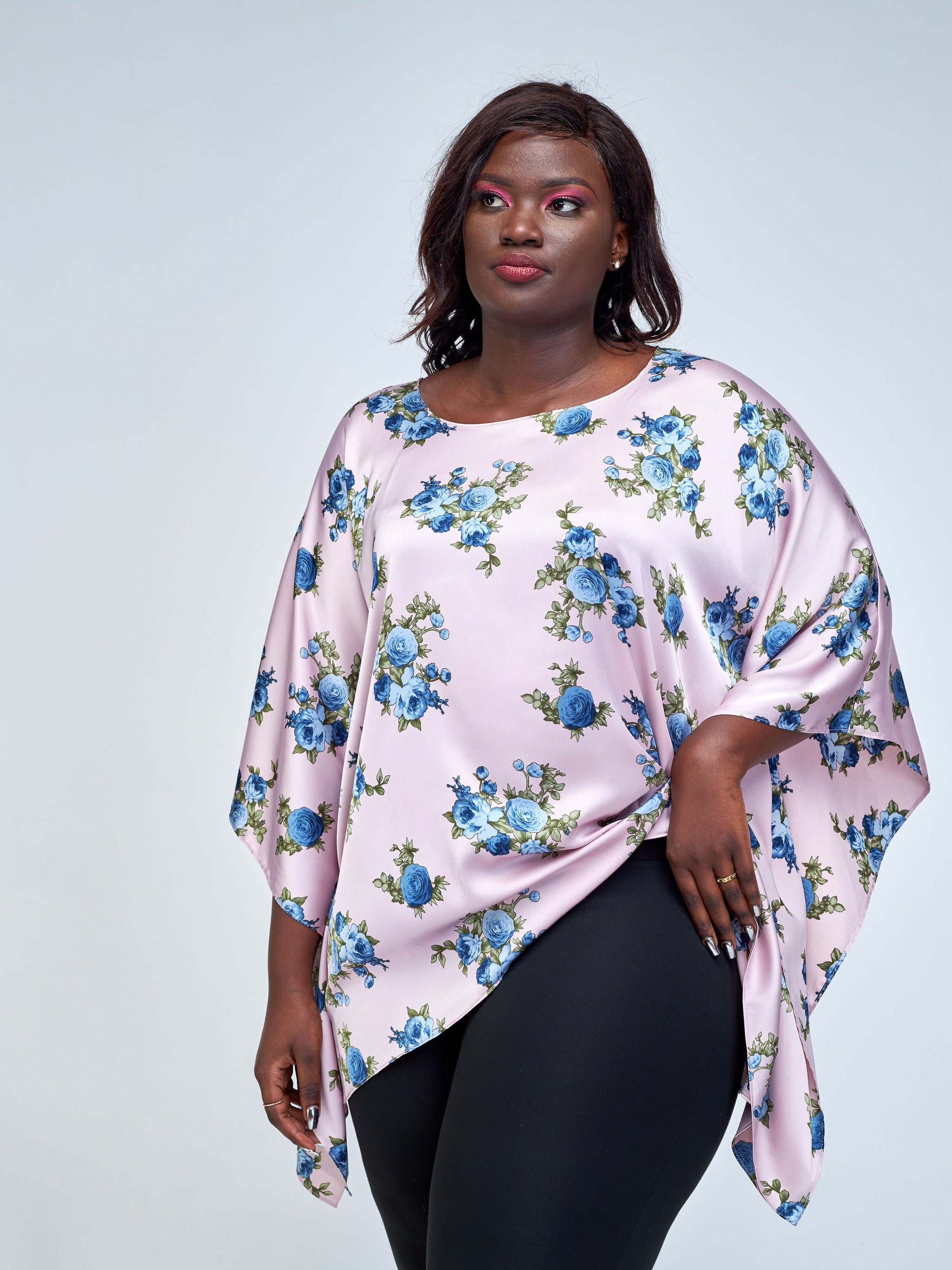 Vivo Ayana Wide Top - Pink / Blue Floral Print