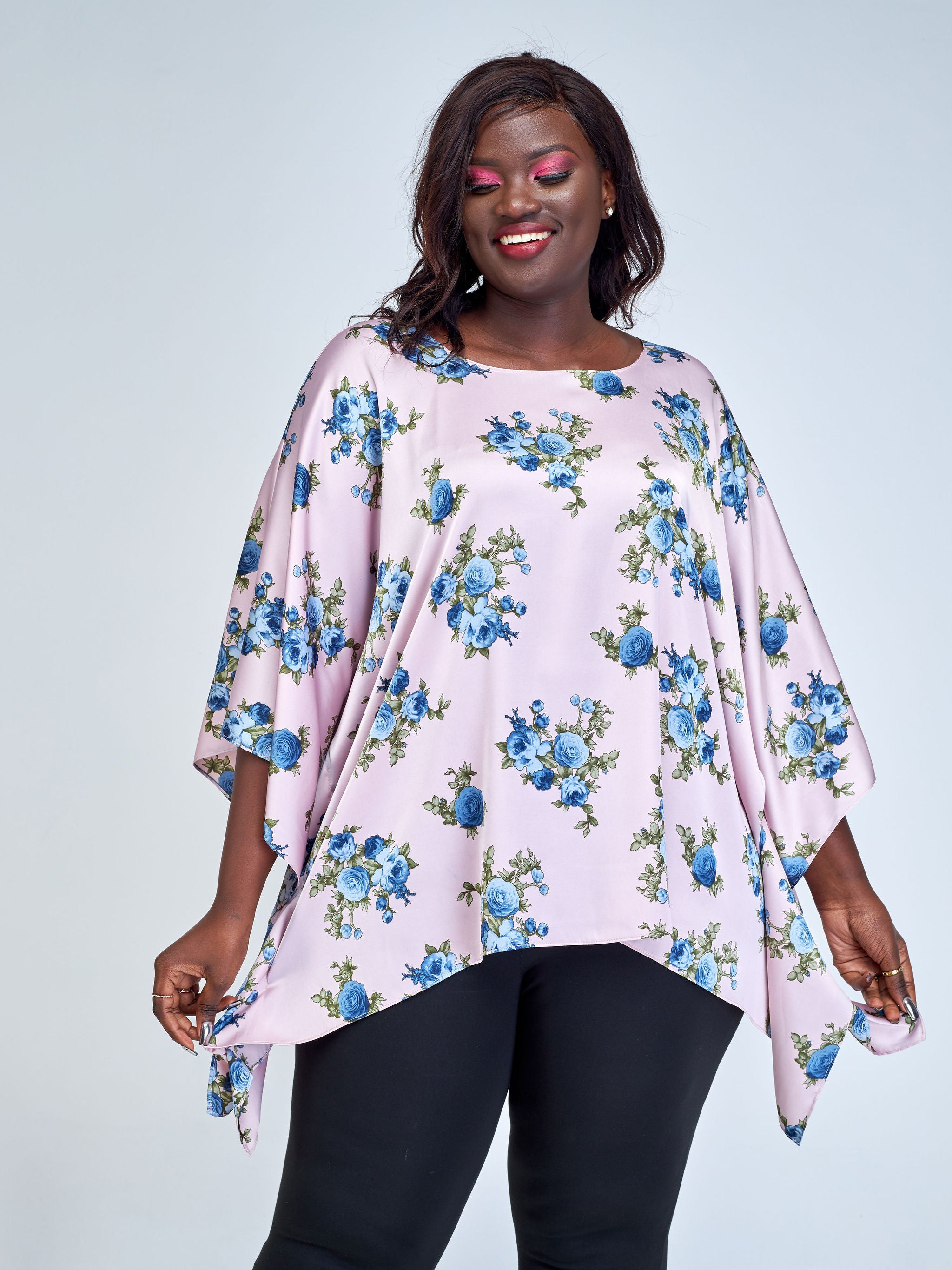 Vivo Ayana Wide Top - Pink / Blue Floral Print
