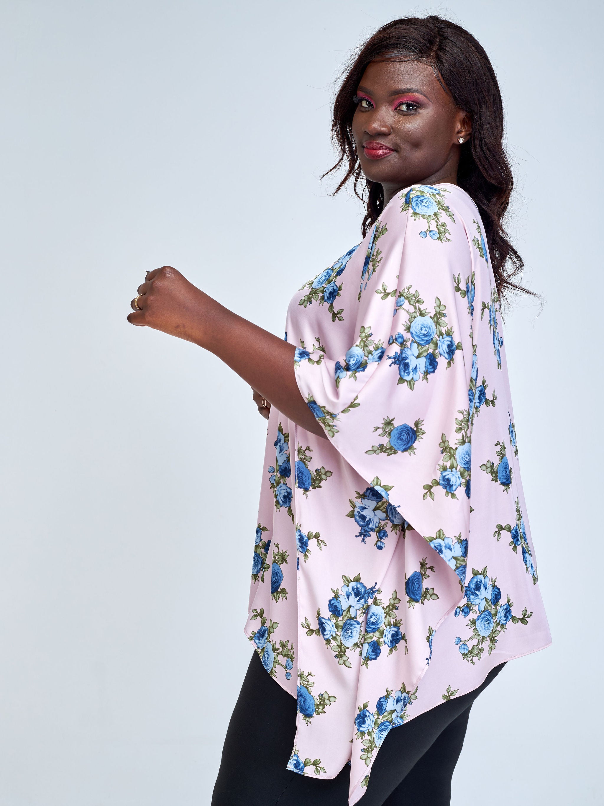 Vivo Ayana Wide Top - Pink / Blue Floral Print