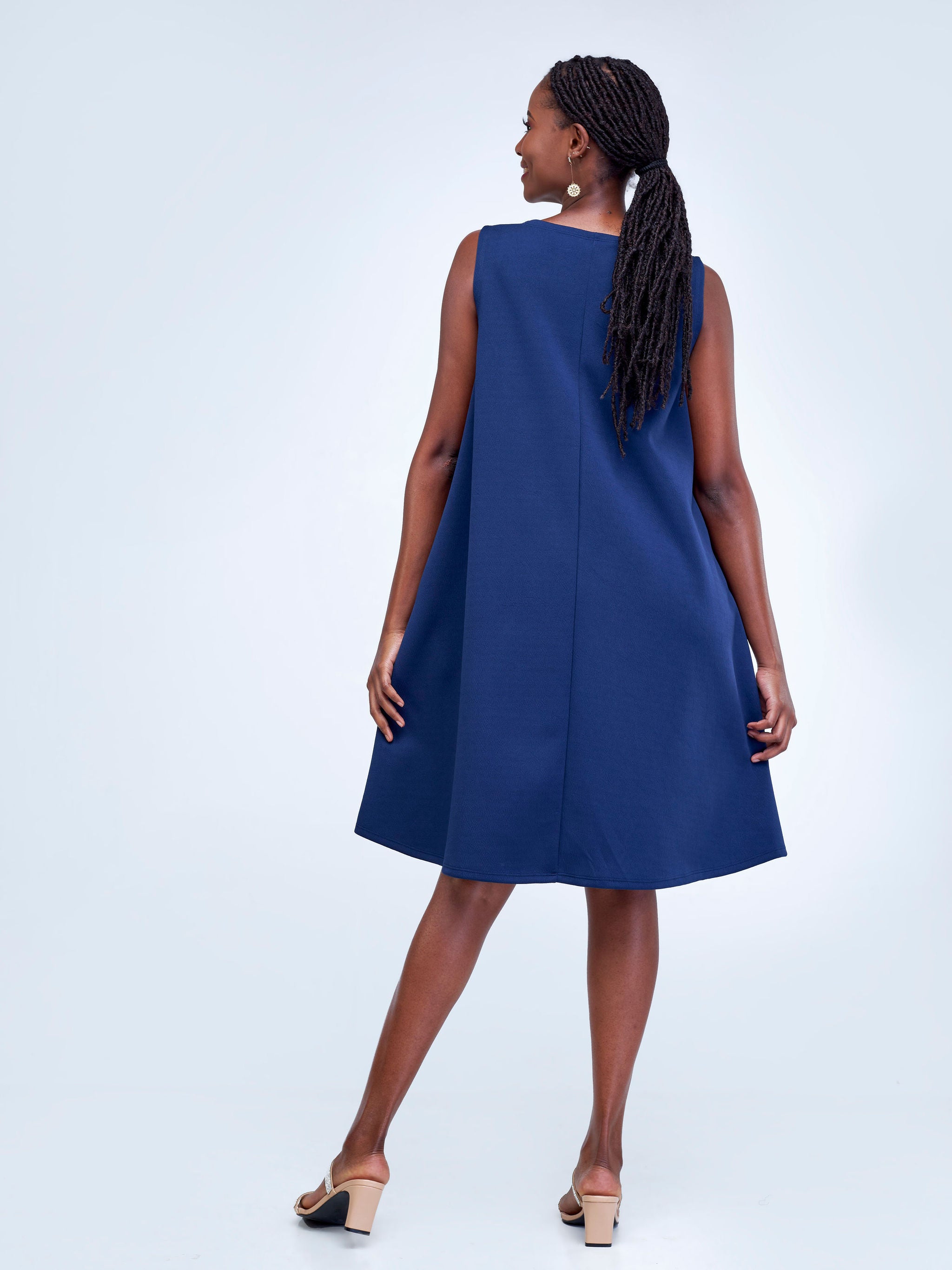 Vivo Hema Sleeveless Tent Dress - Navy Blue