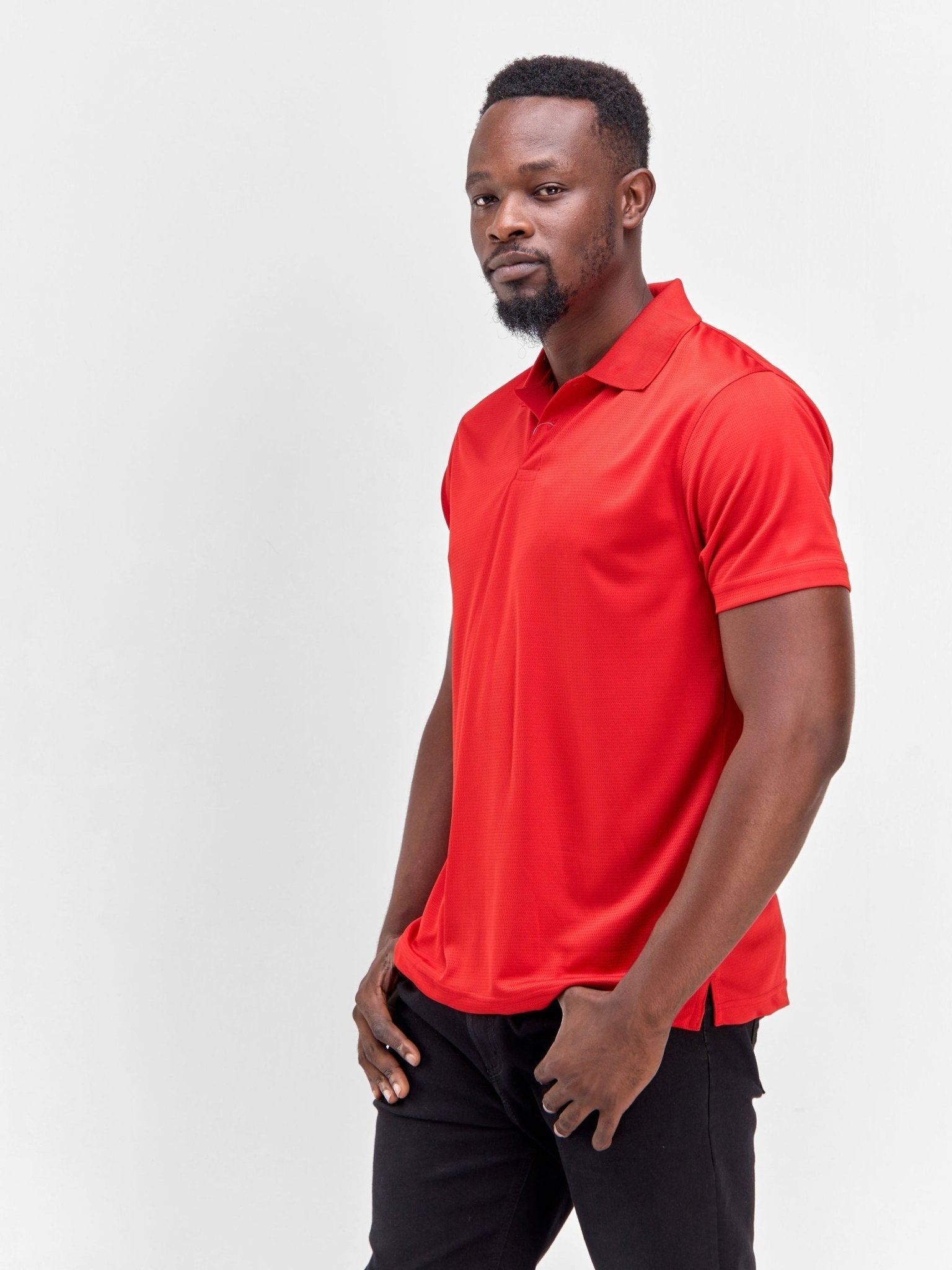 King's Collection Golf polo Shirt - Red - Shopzetu