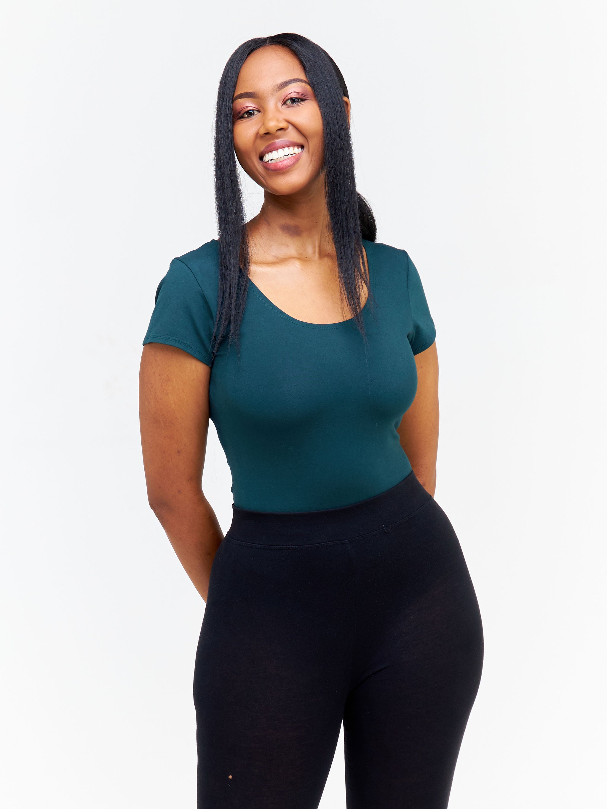 Vivo Basic Cap Sleeved Bodysuit - Dark Green