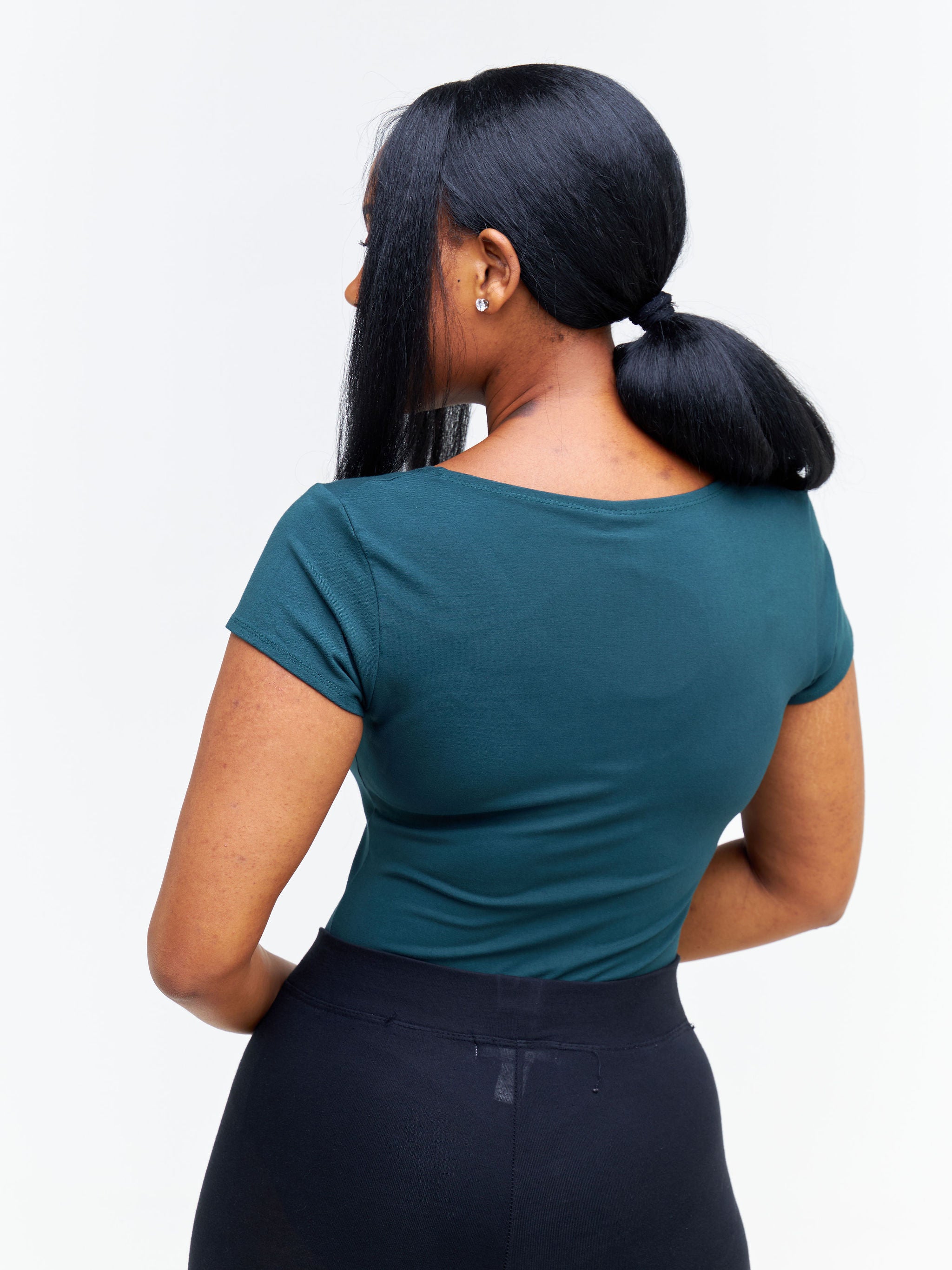 Vivo Basic Cap Sleeved Bodysuit - Dark Green