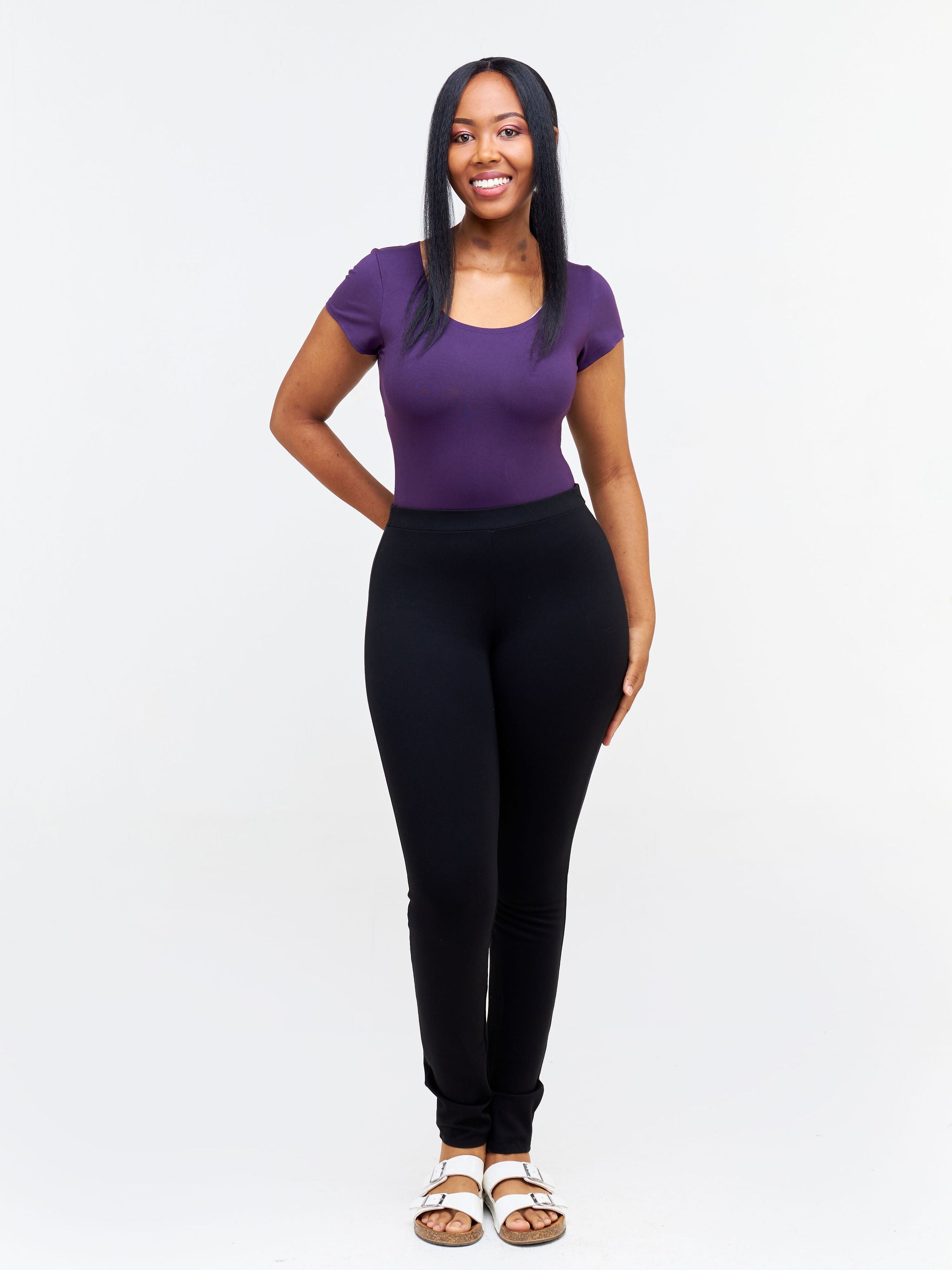 Vivo Basic Cap Sleeved Bodysuit - Purple