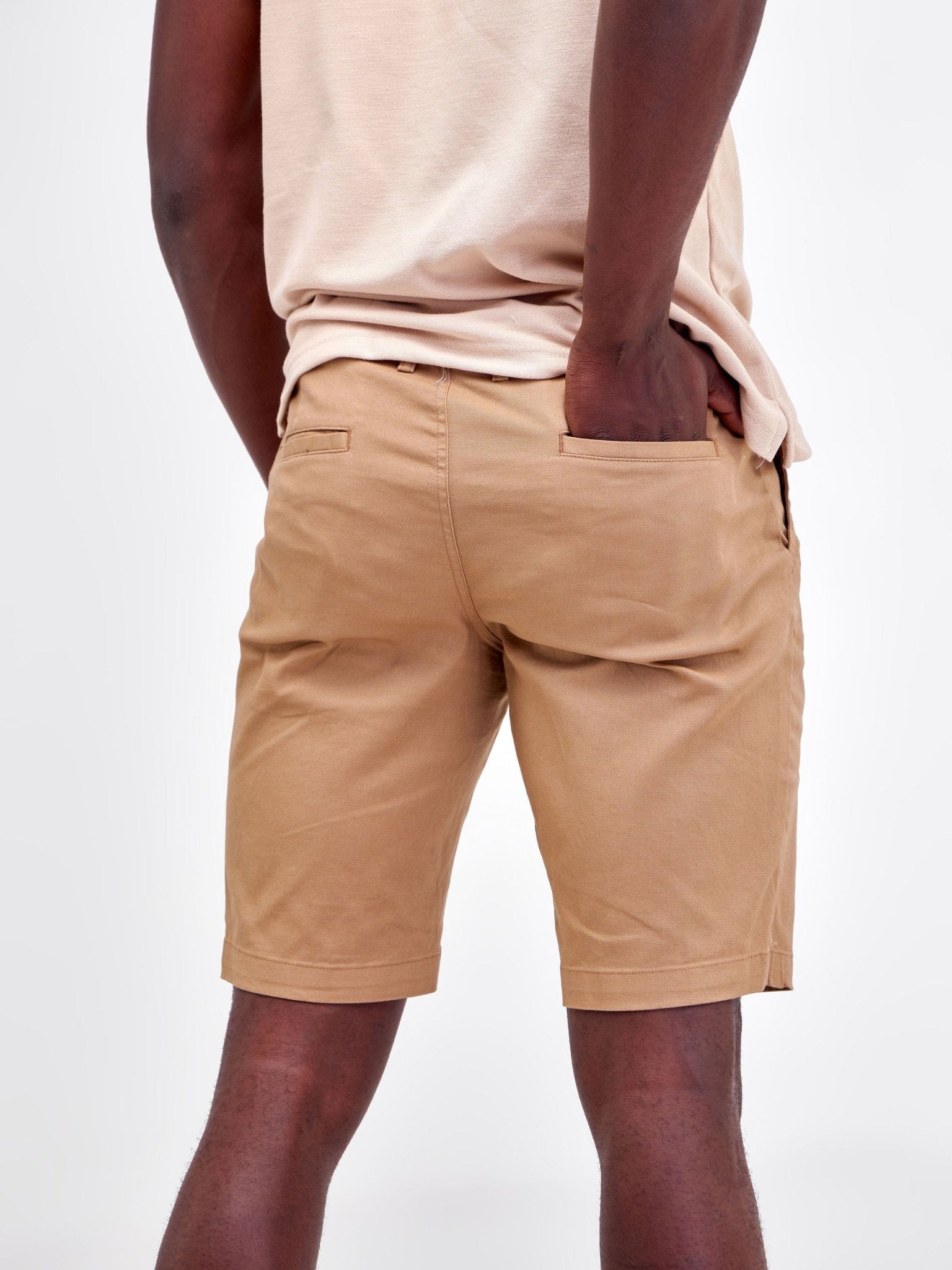 Zetu Men's Chino Shorts - Khaki Beige - Shopzetu