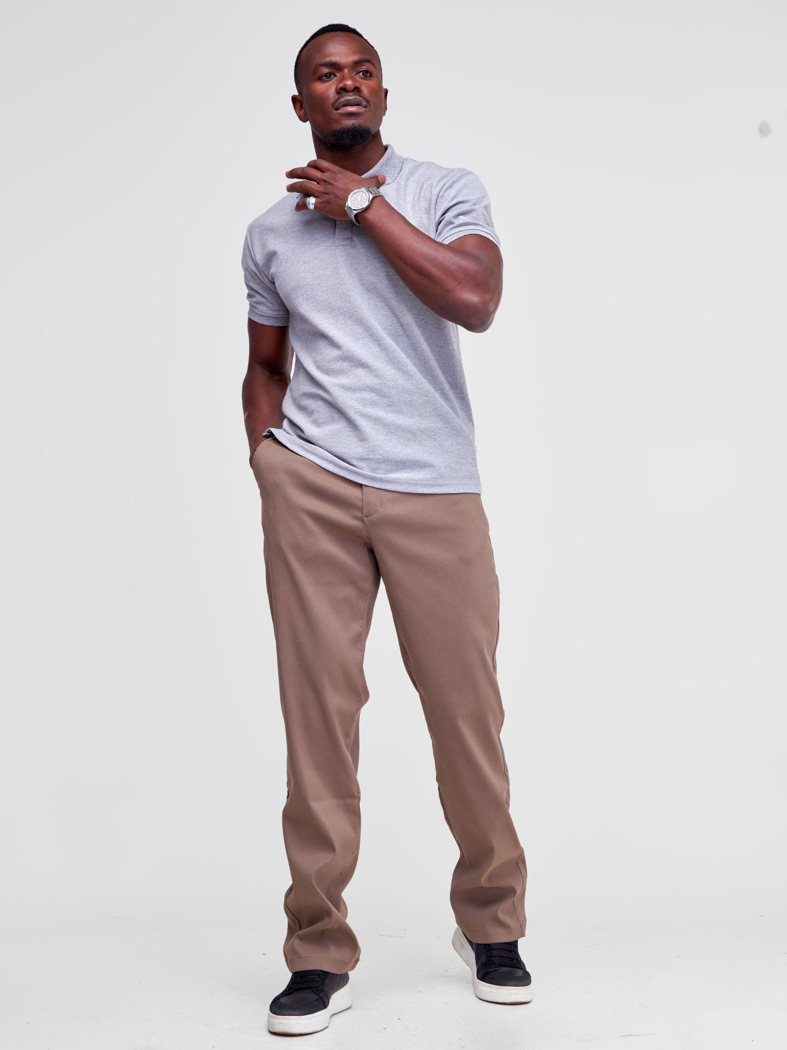 Alladin Men's Golf Pant - Brown - Shopzetu