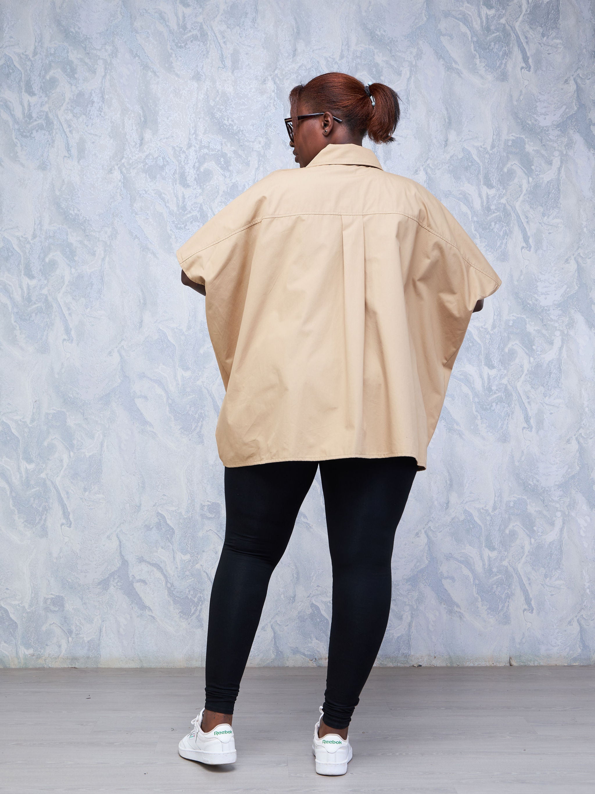 Safari Hawi Double Breasted Kimono Coat - Khaki Brown