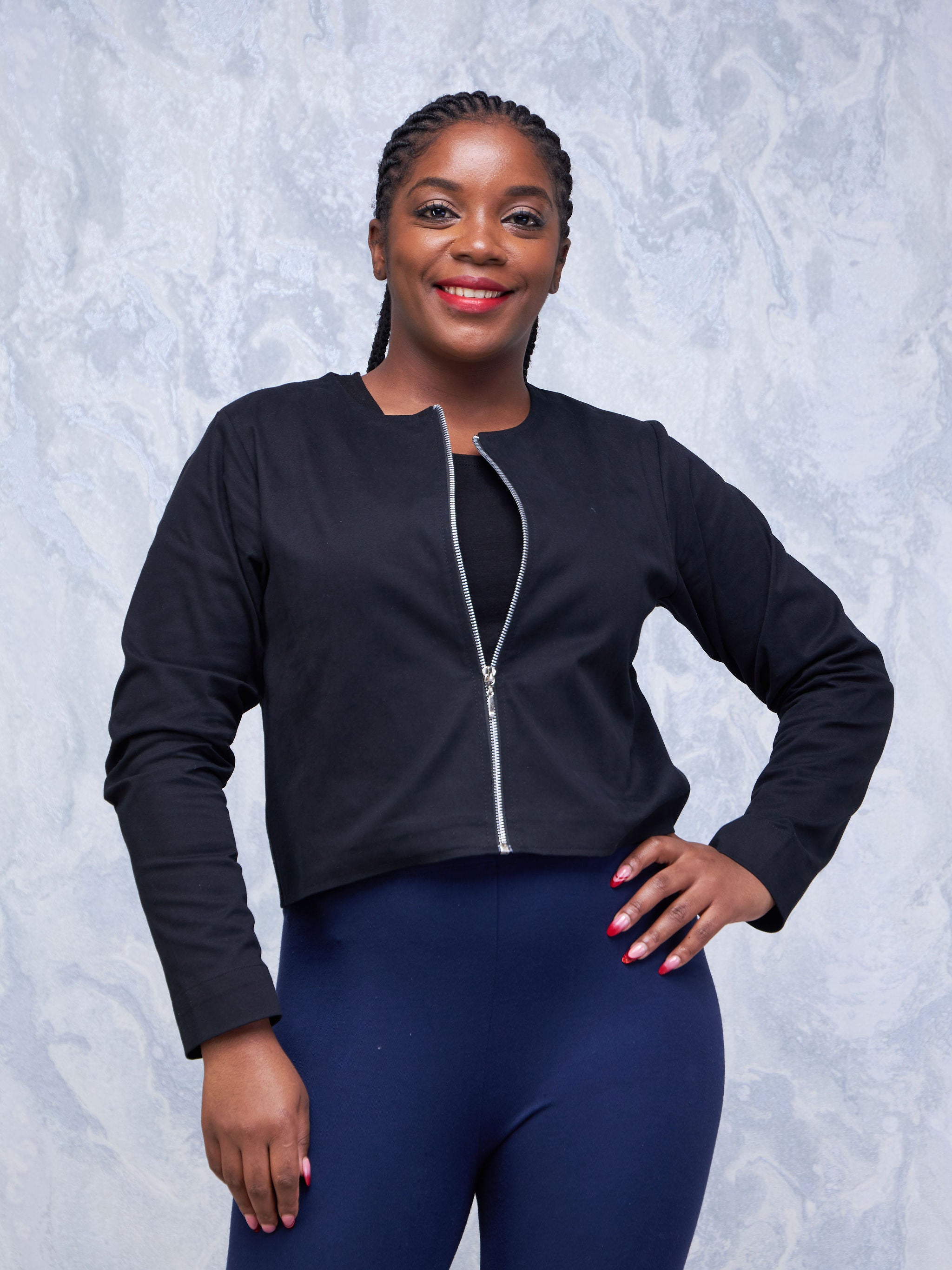 Safari Hawi Long Sleeve Crop Jacket - Black