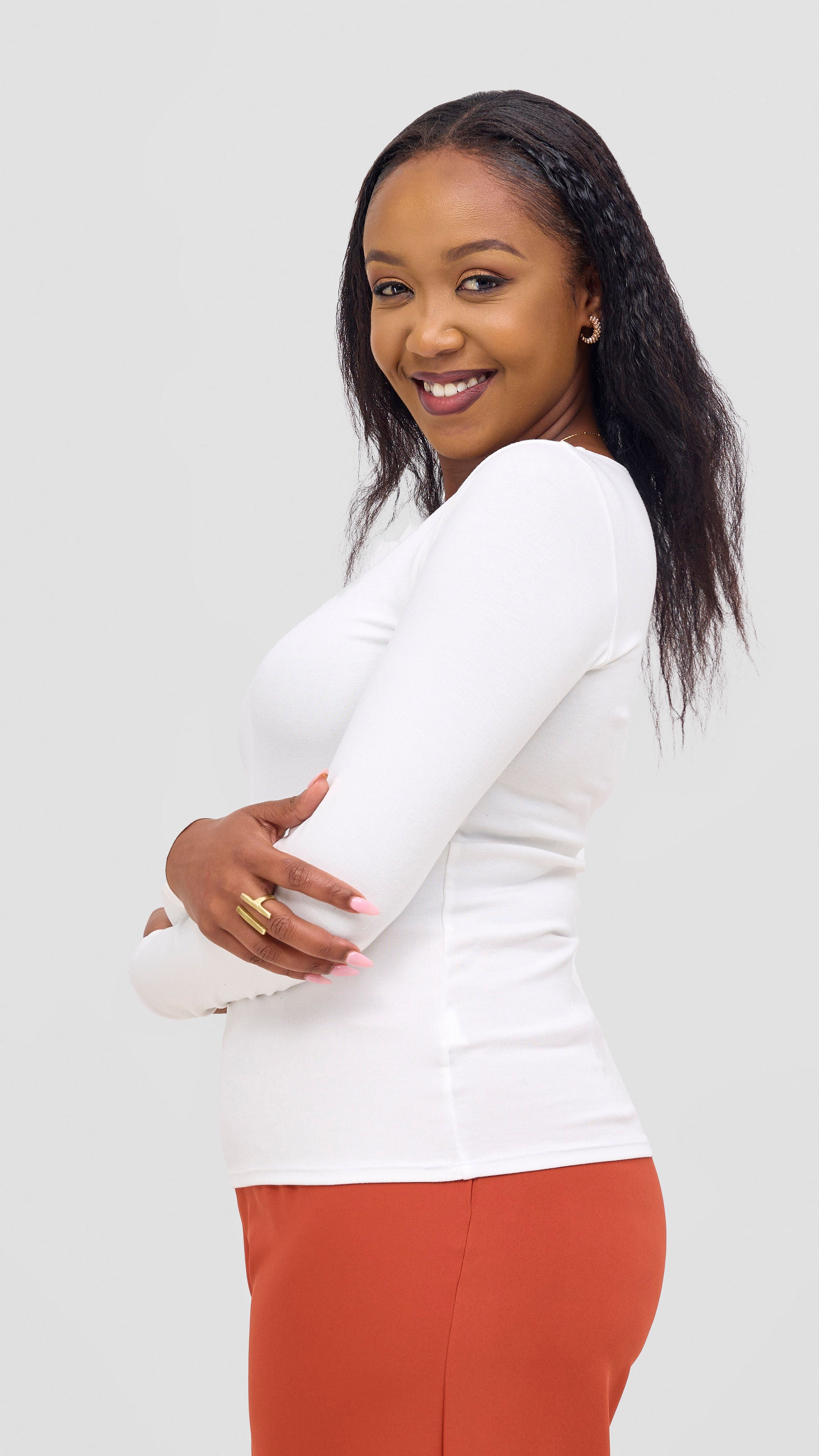 Vivo Basic Val Long Sleeve Top - Off White