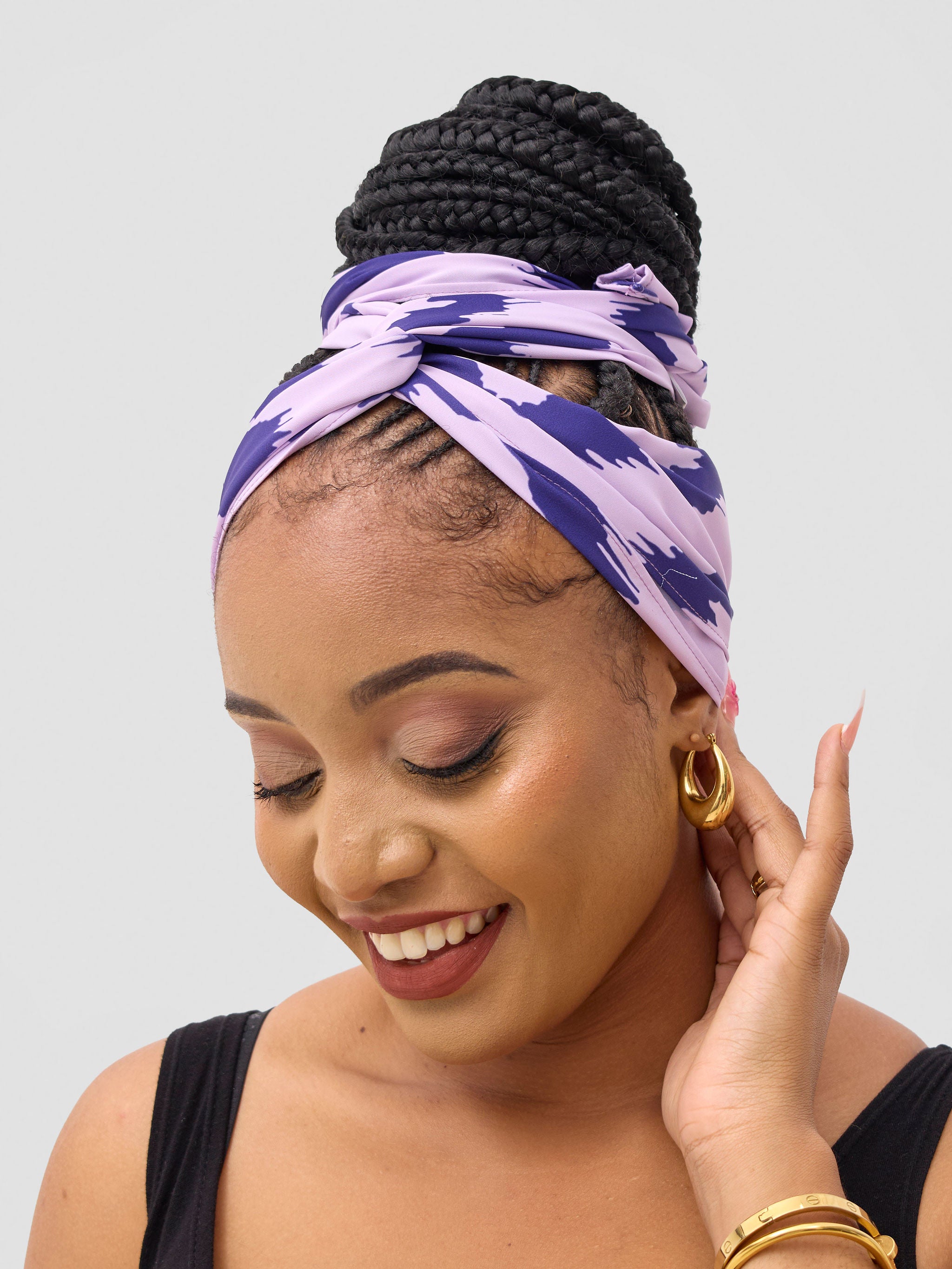 Vivo Seli Head Wrap - Lilac / Navy Esli Print