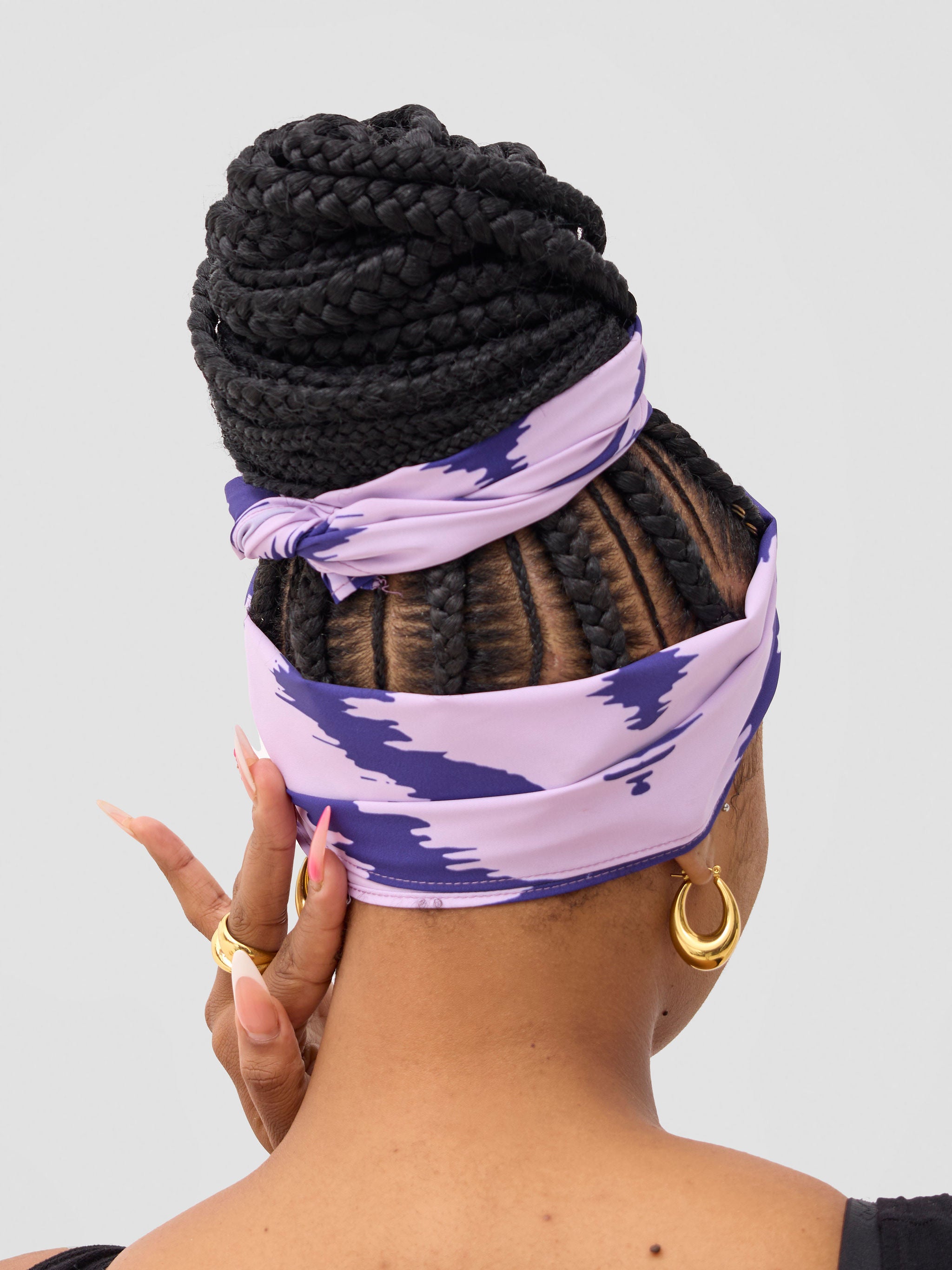 Vivo Seli Head Wrap - Lilac / Navy Esli Print