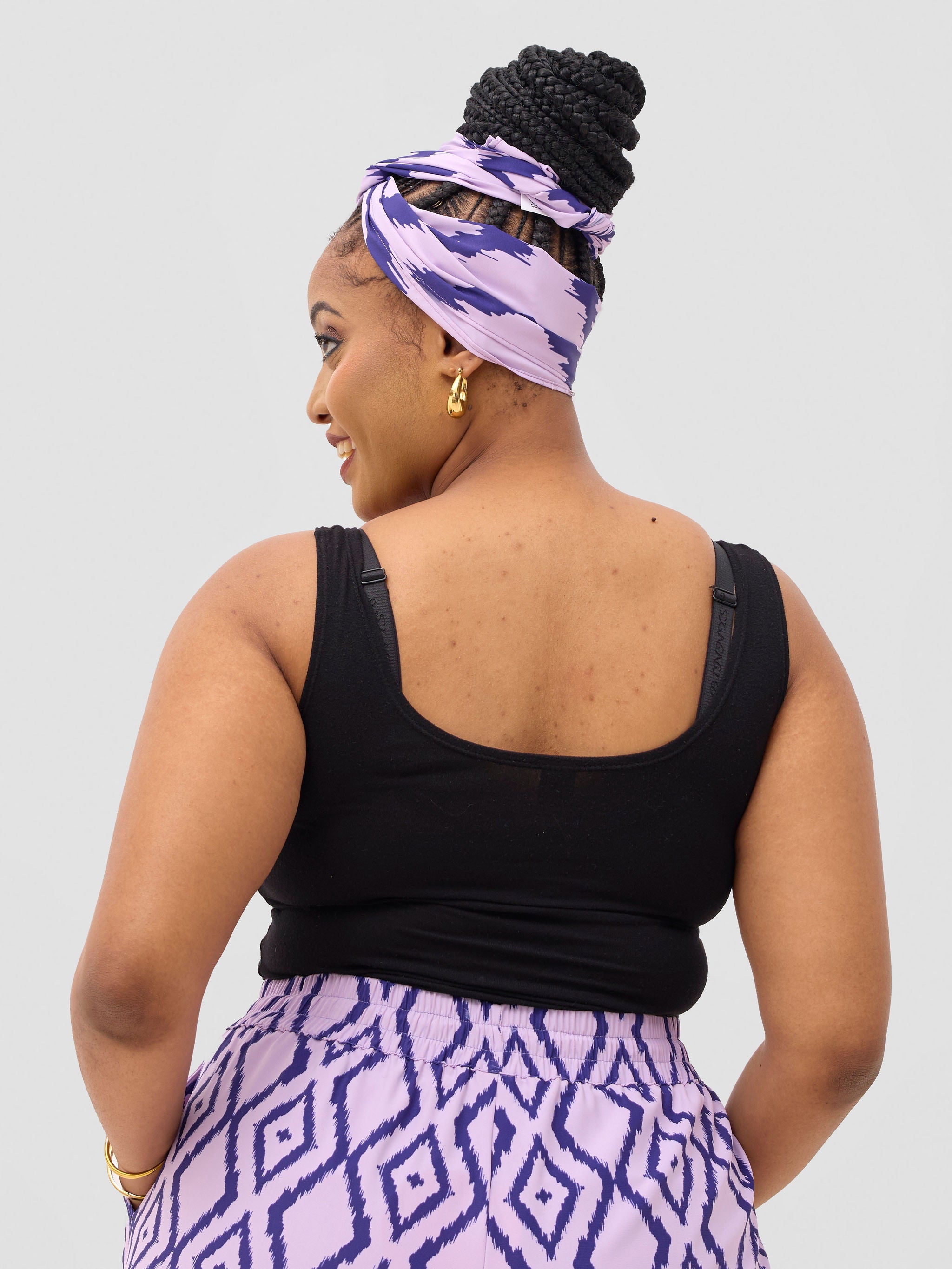 Vivo Seli Head Wrap - Lilac / Navy Esli Print