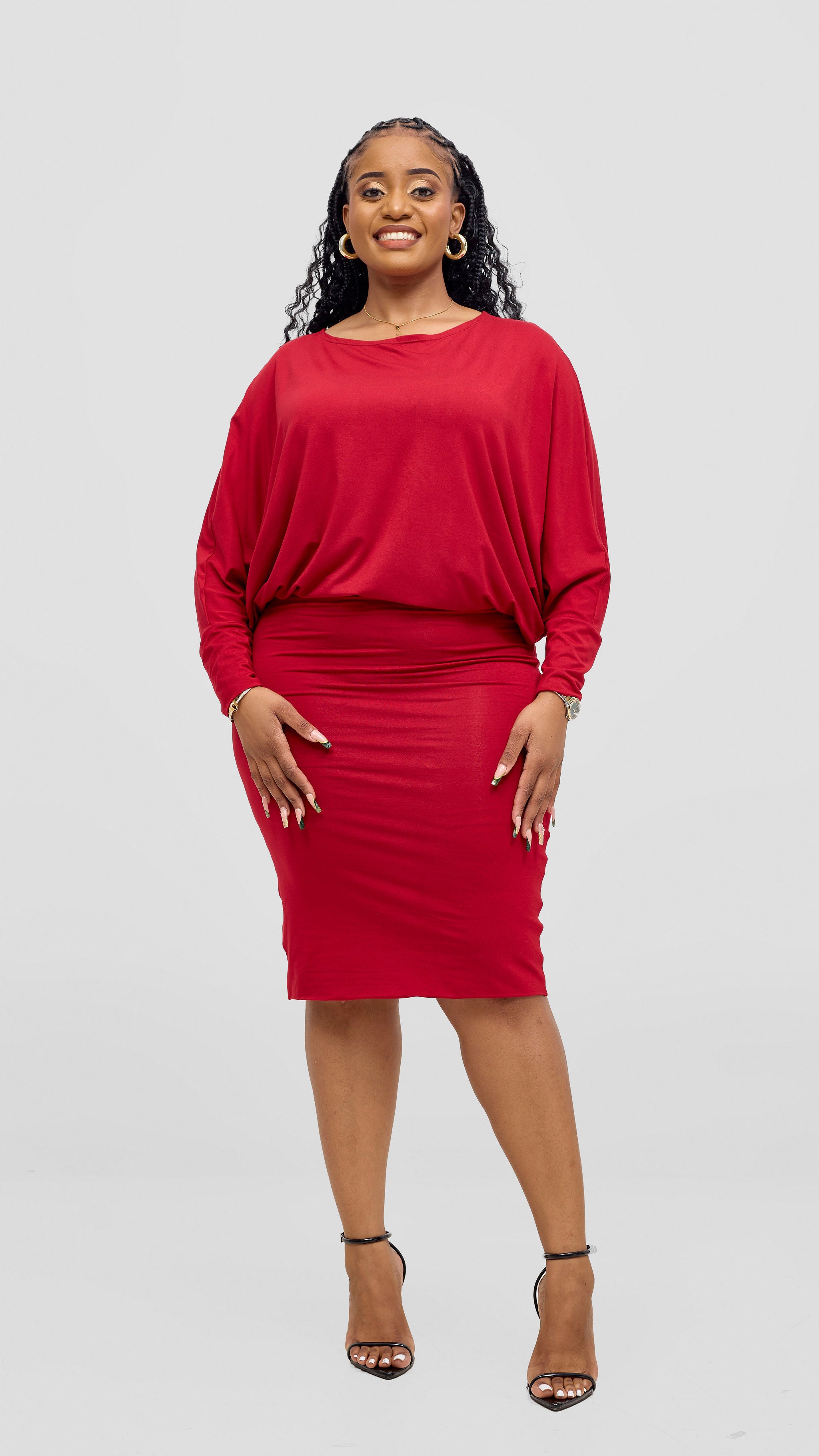 Vivo Tolani Dress - Dark Red
