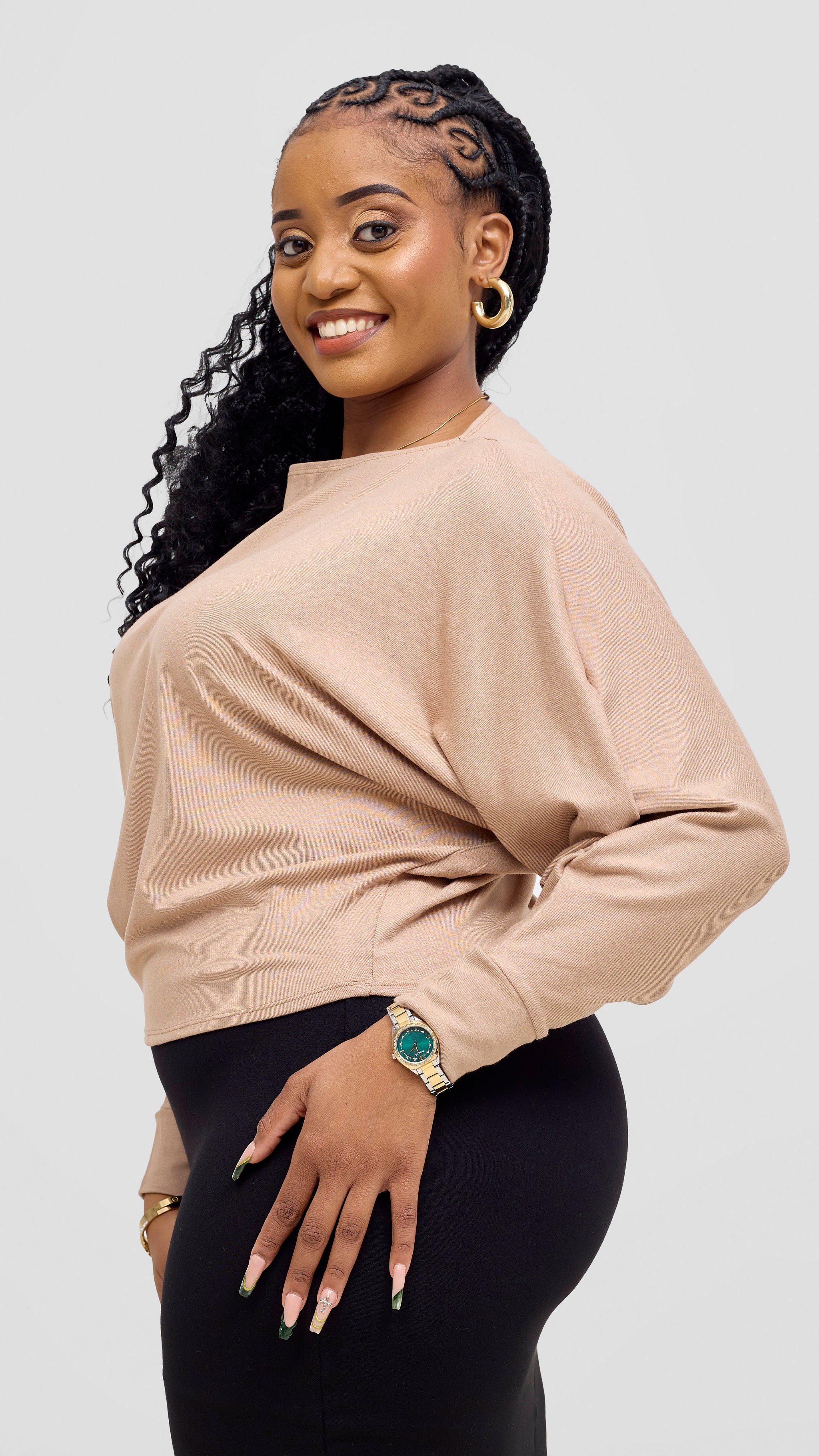 Vivo Bana Batwing Top - Taupe