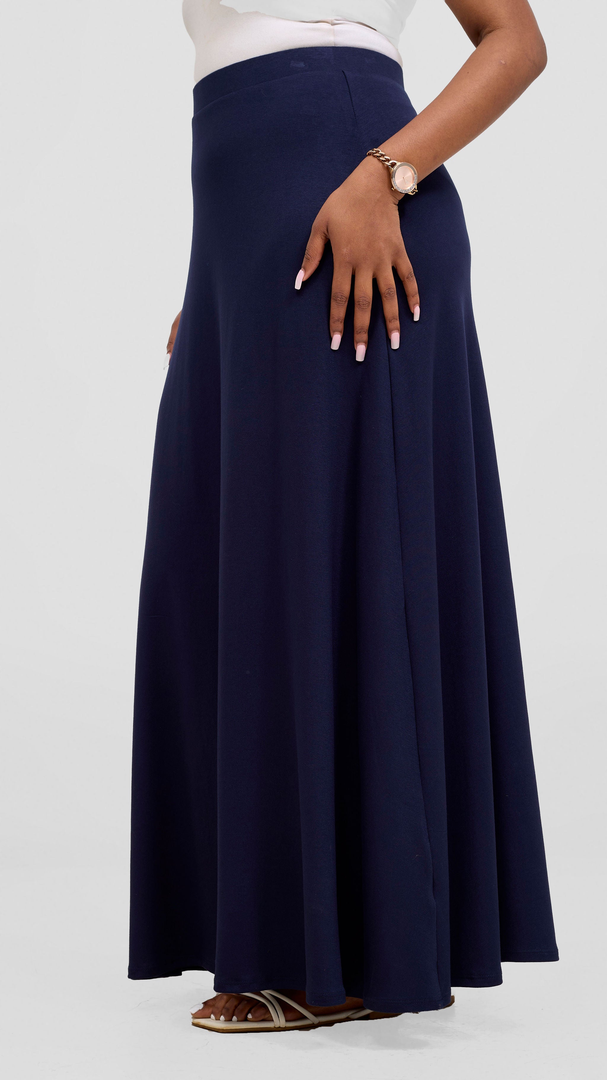 Vivo Basic A-line Maxi Skirt - Navy Blue