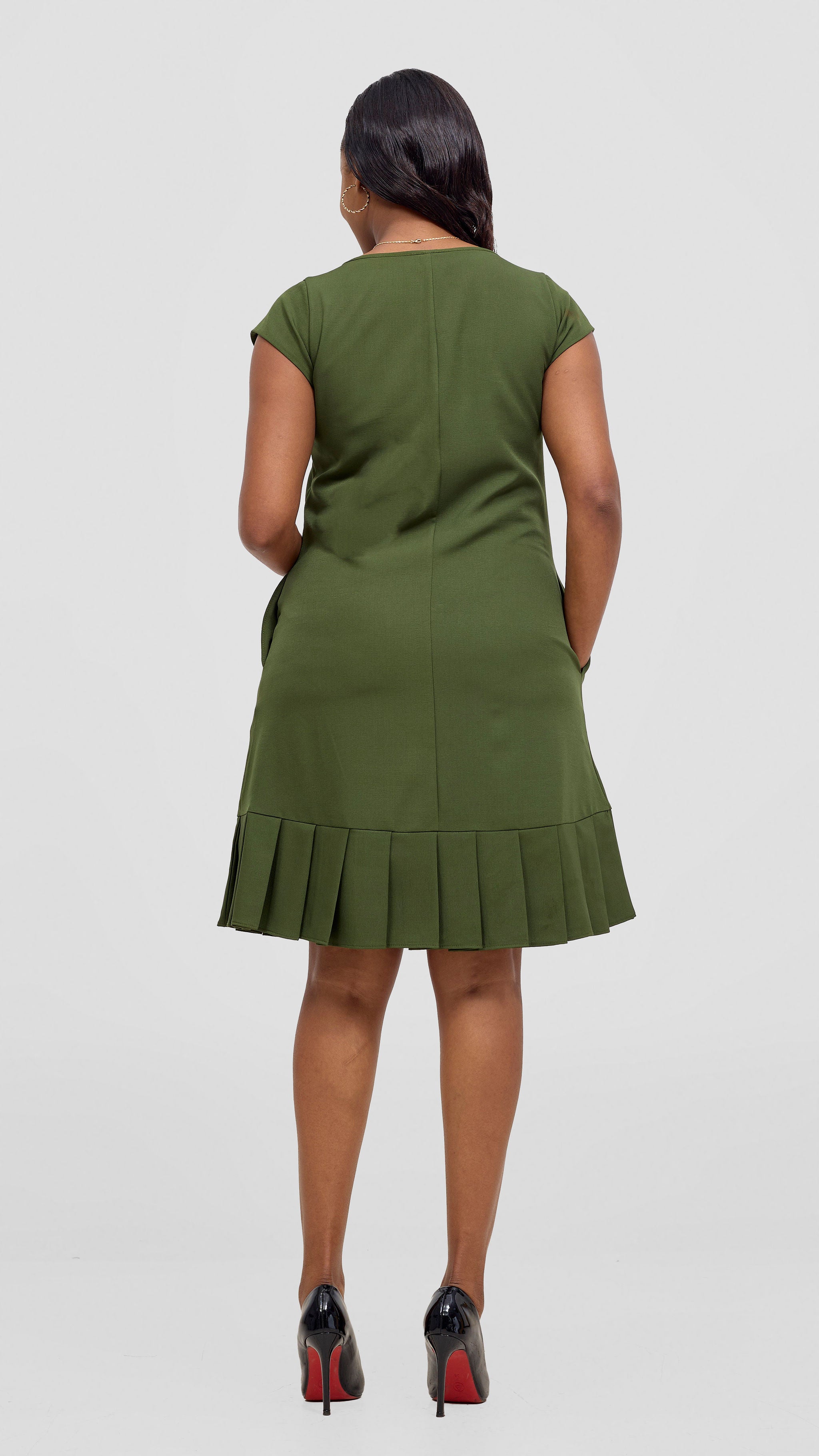 Vivo Diella Pleated Dress - Hunters Green