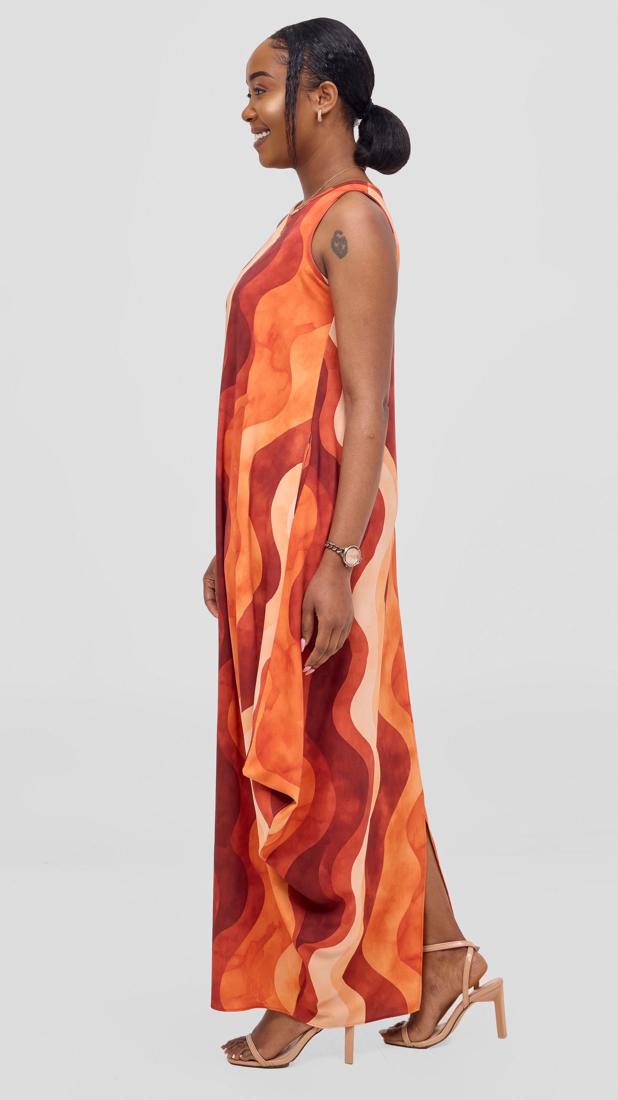 Vivo Seli Maxi Dress - Buttermilk / Rust Loura Print