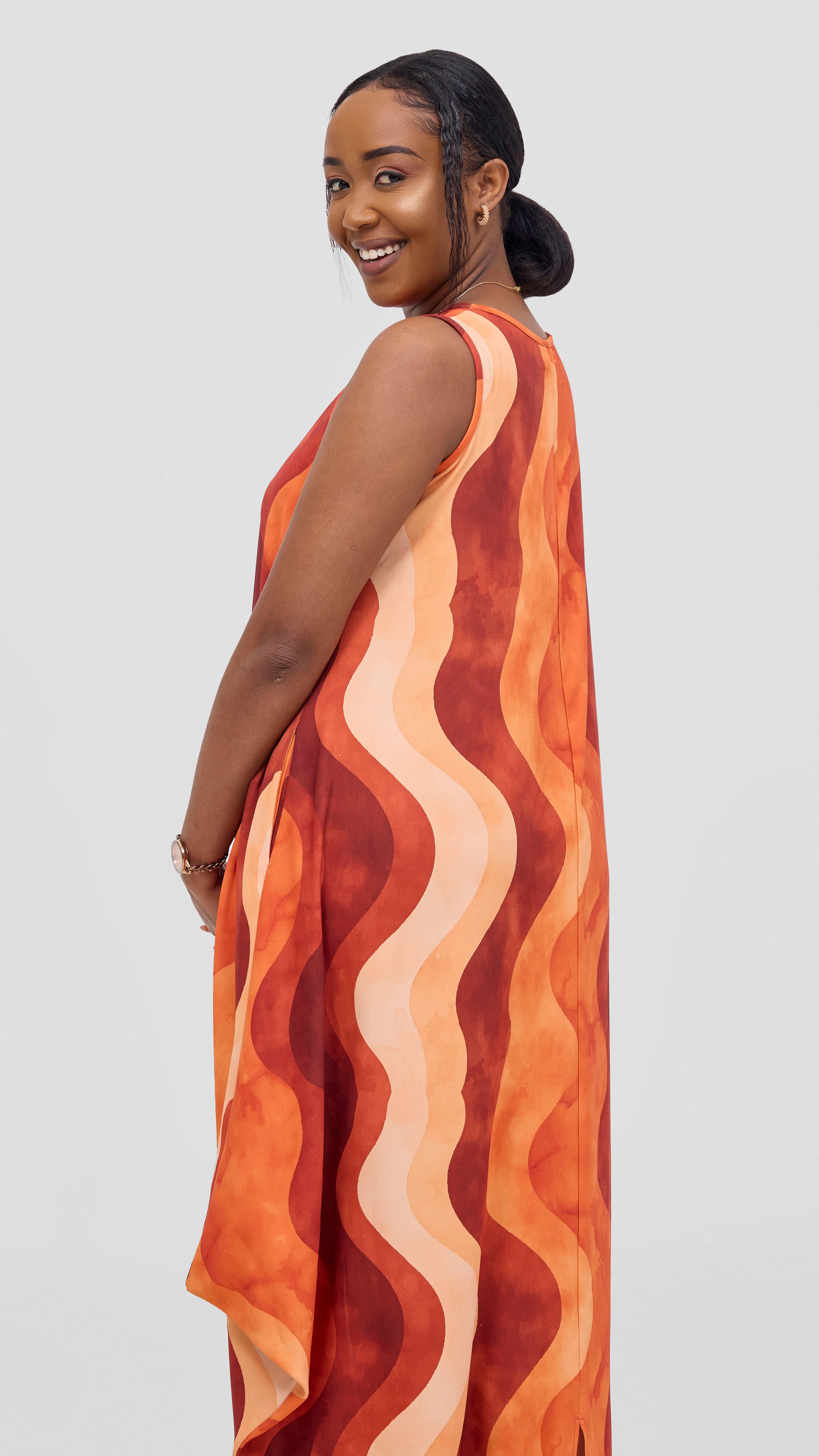 Vivo Seli Maxi Dress - Buttermilk / Rust Loura Print
