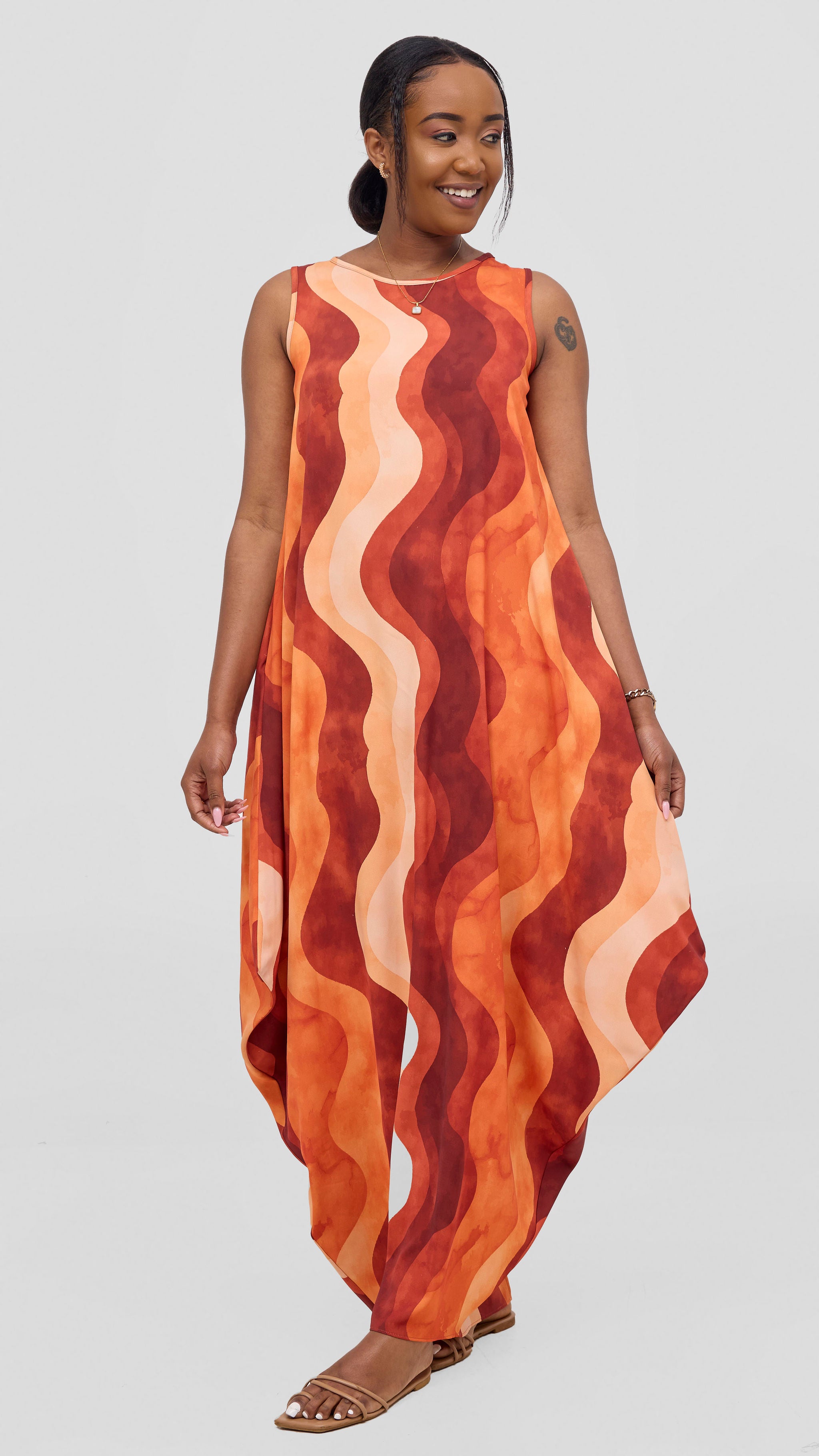 Vivo Seli Maxi Dress - Buttermilk / Rust Loura Print