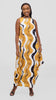 Vivo Seli Maxi Dress - Mustard / Black Loura Print