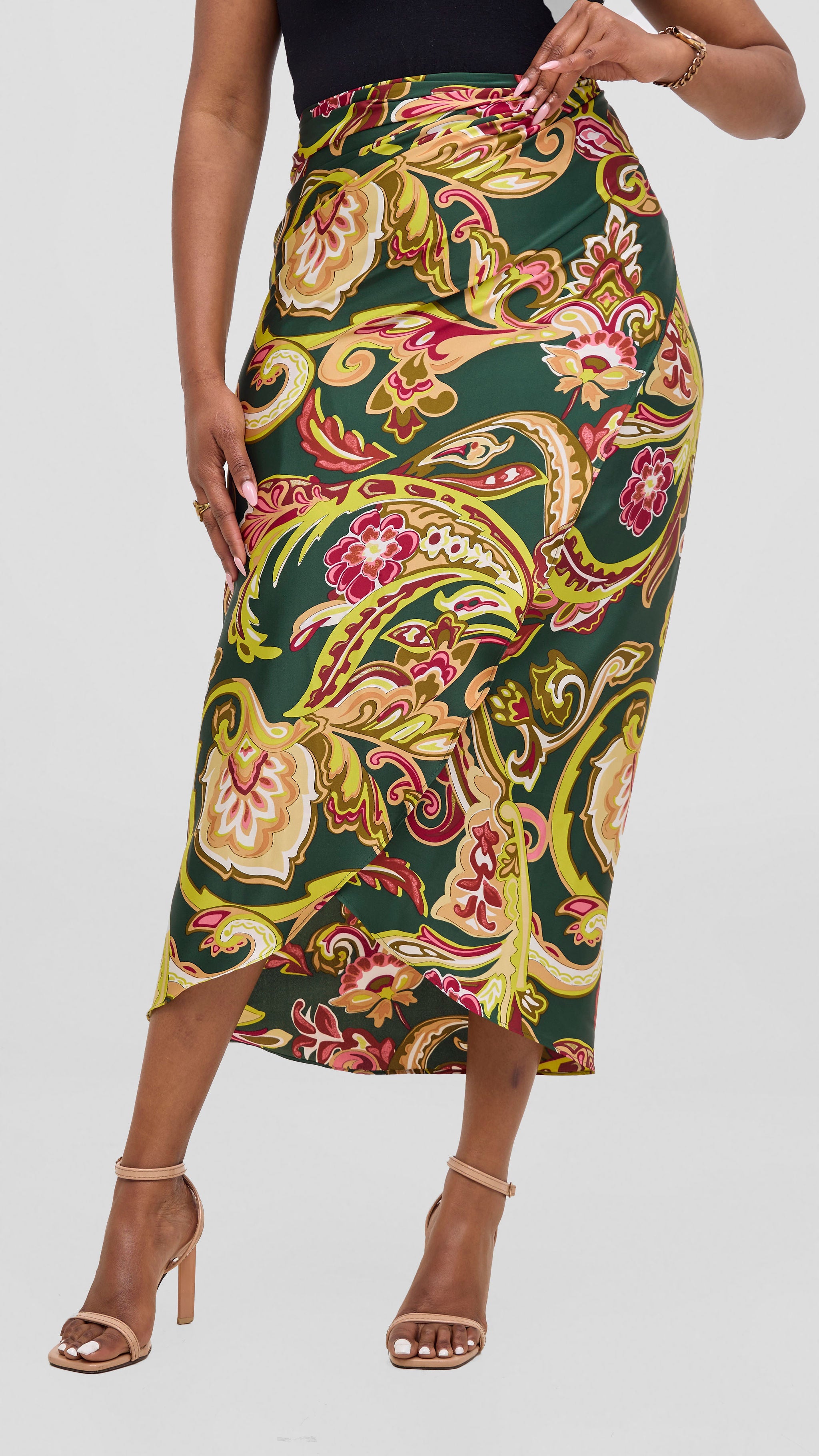 Vivo Sarong Skirt - Dark Green / Hunters Print