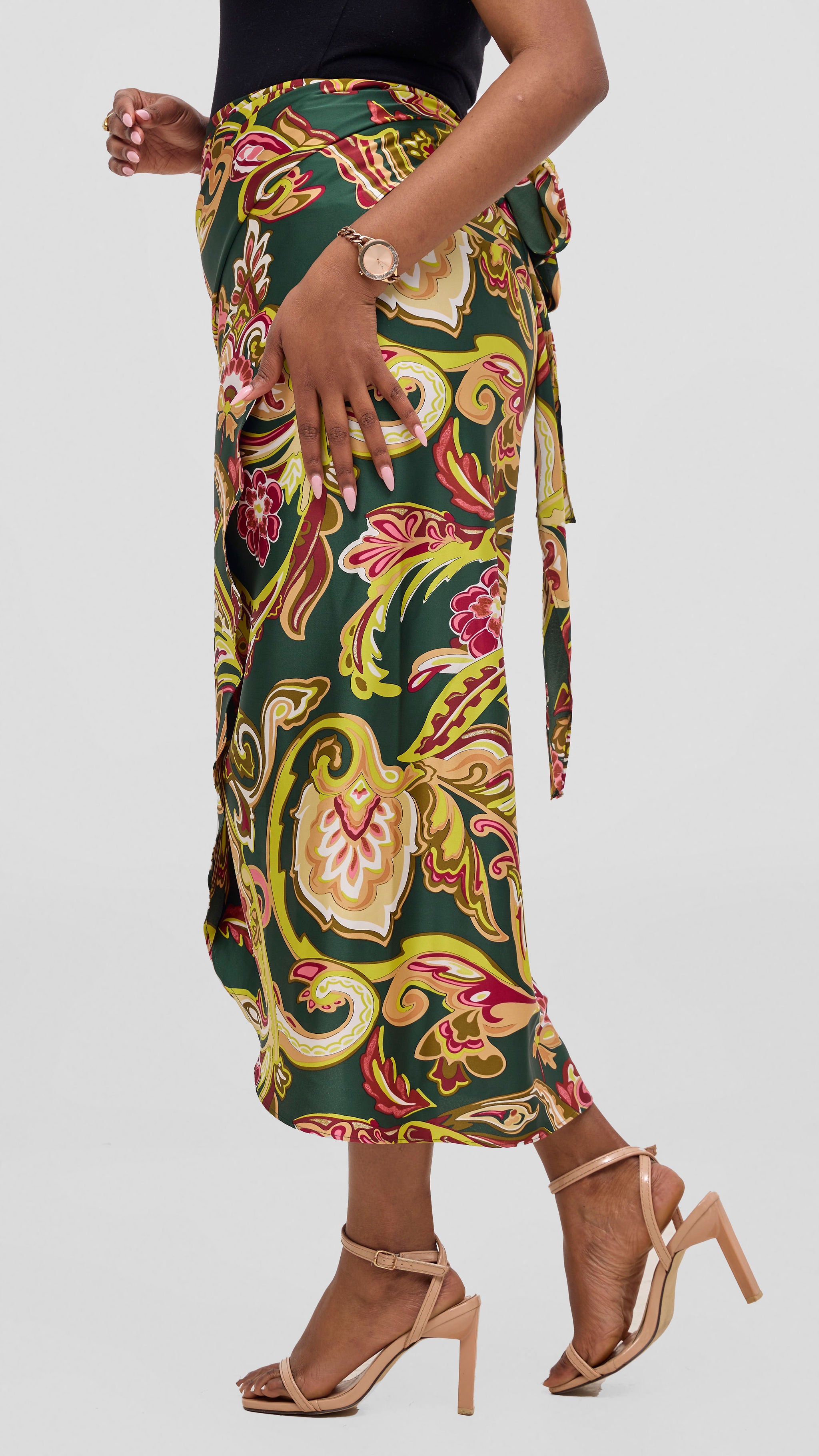 Vivo Sarong Skirt - Dark Green / Hunters Print