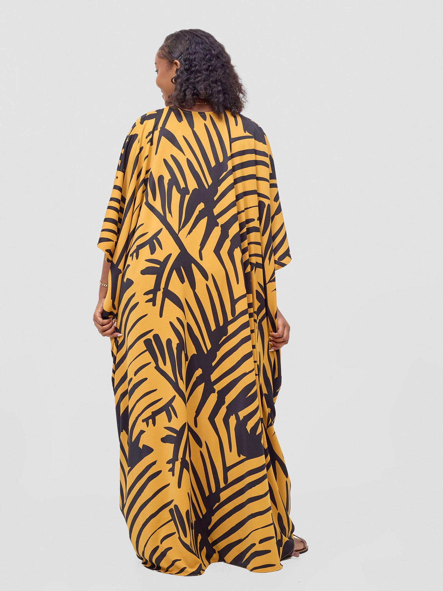 Vivo Ayla Maxi Kimono - Mustard / Black Lala Print