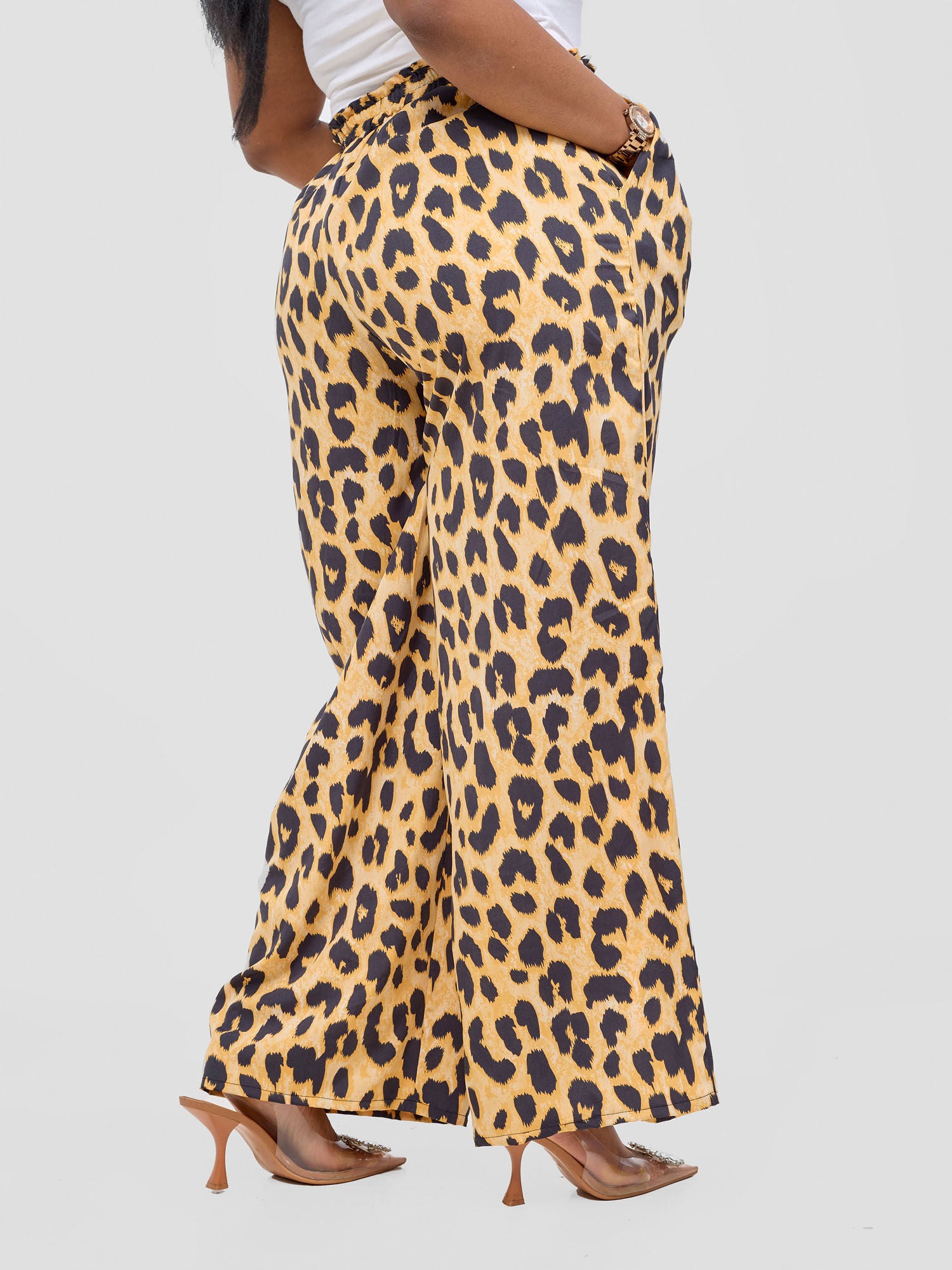 Vivo Sanali Wide Leg Pants - Orange Animal Print