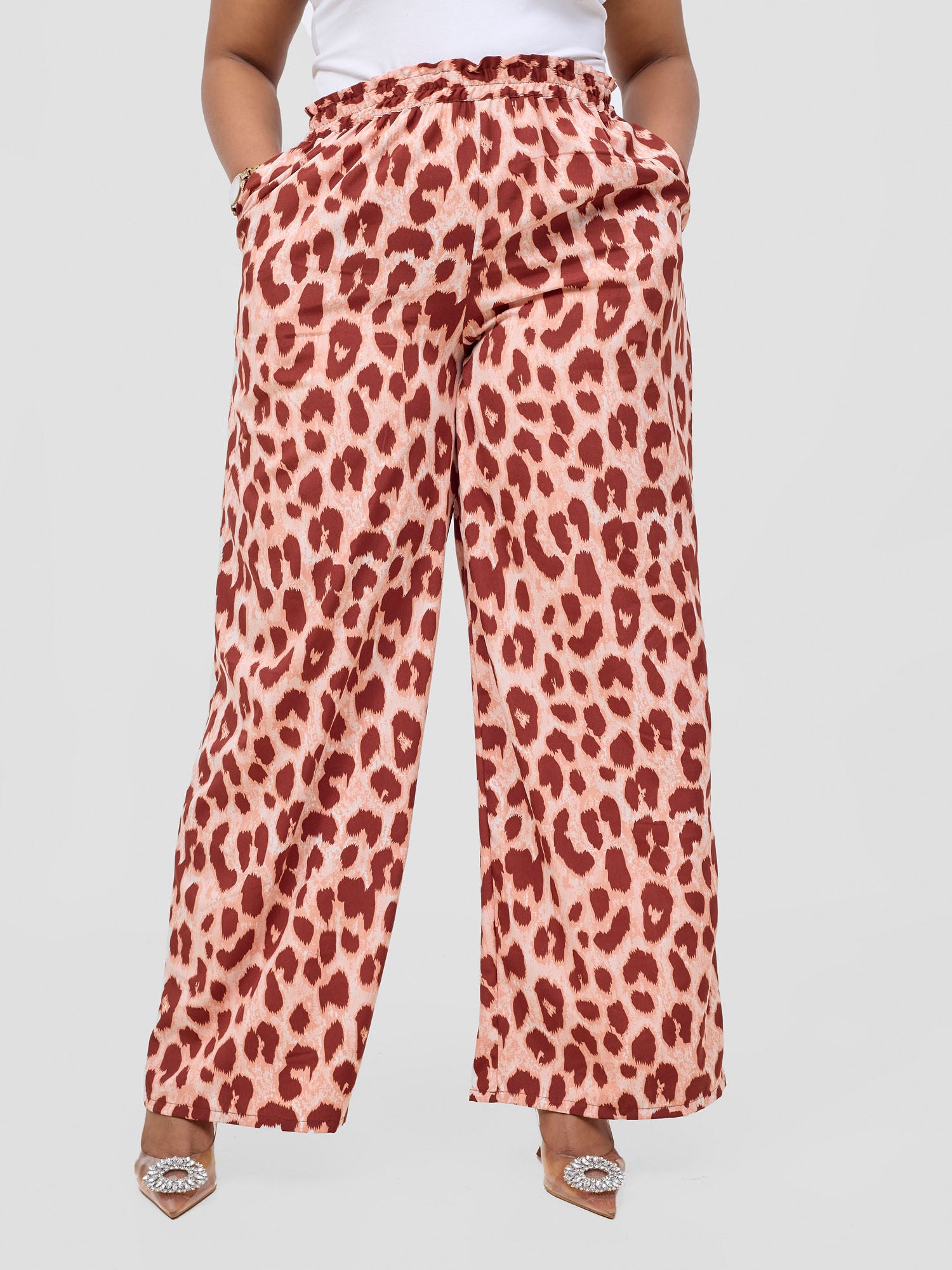 Vivo Sanali Wide Leg Pants - Rust Animal Print