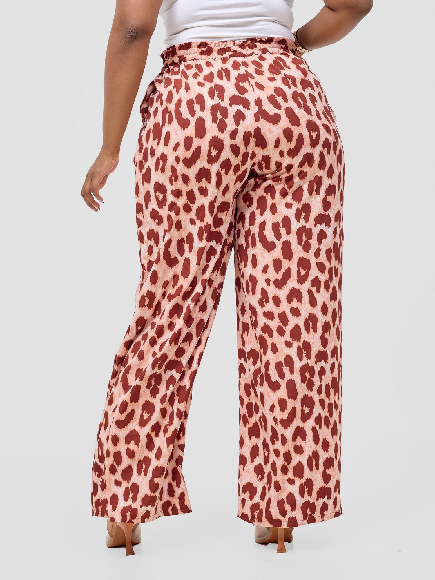 Vivo Sanali Wide Leg Pants - Rust Animal Print