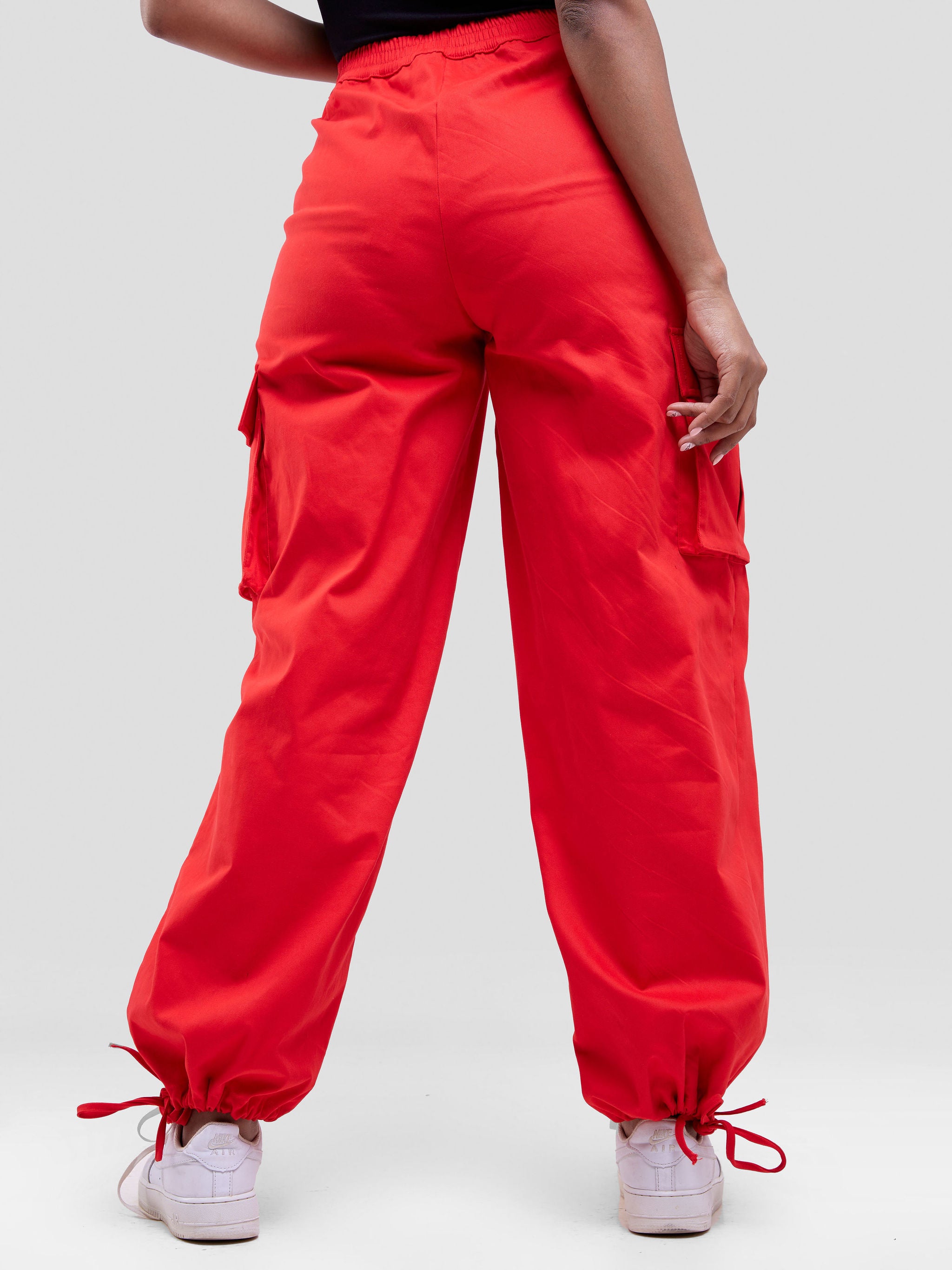 Safari Anga Drawstring Cargo Pants - Red