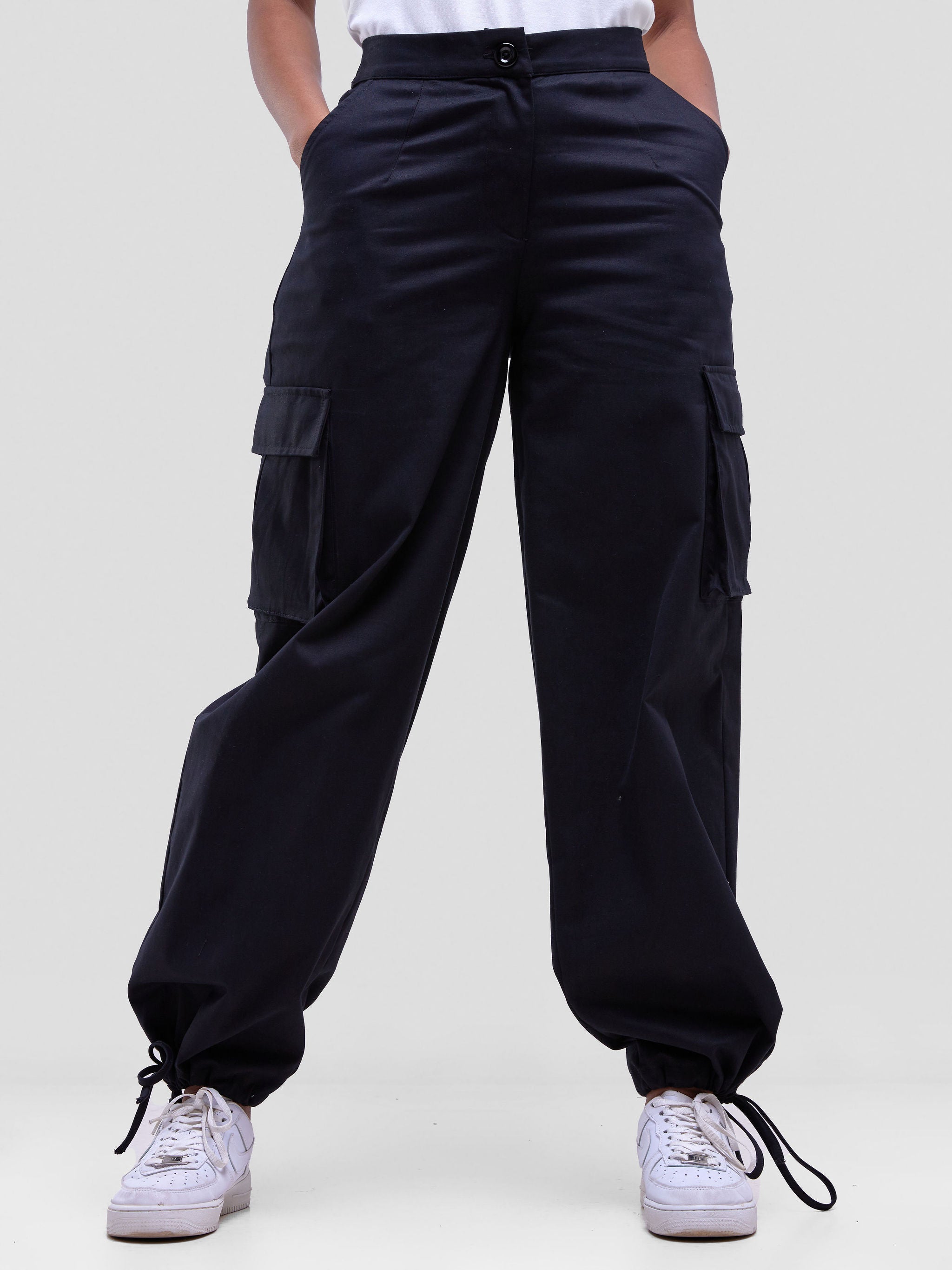 Safari Anga Drawstring Cargo Pants - Black