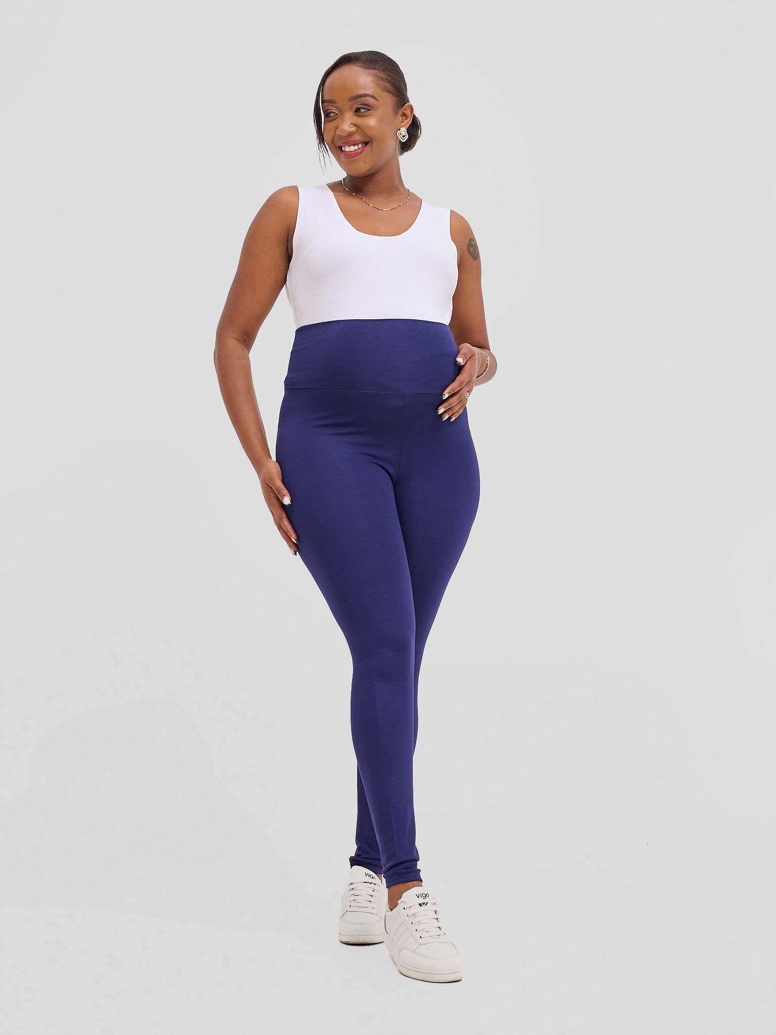 Vivo Basic Maternity Leggings - Navy Blue