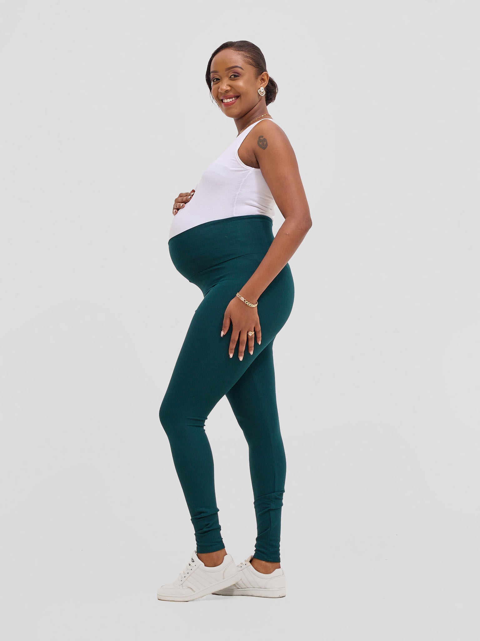 Vivo Basic Maternity Leggings - Dark Green