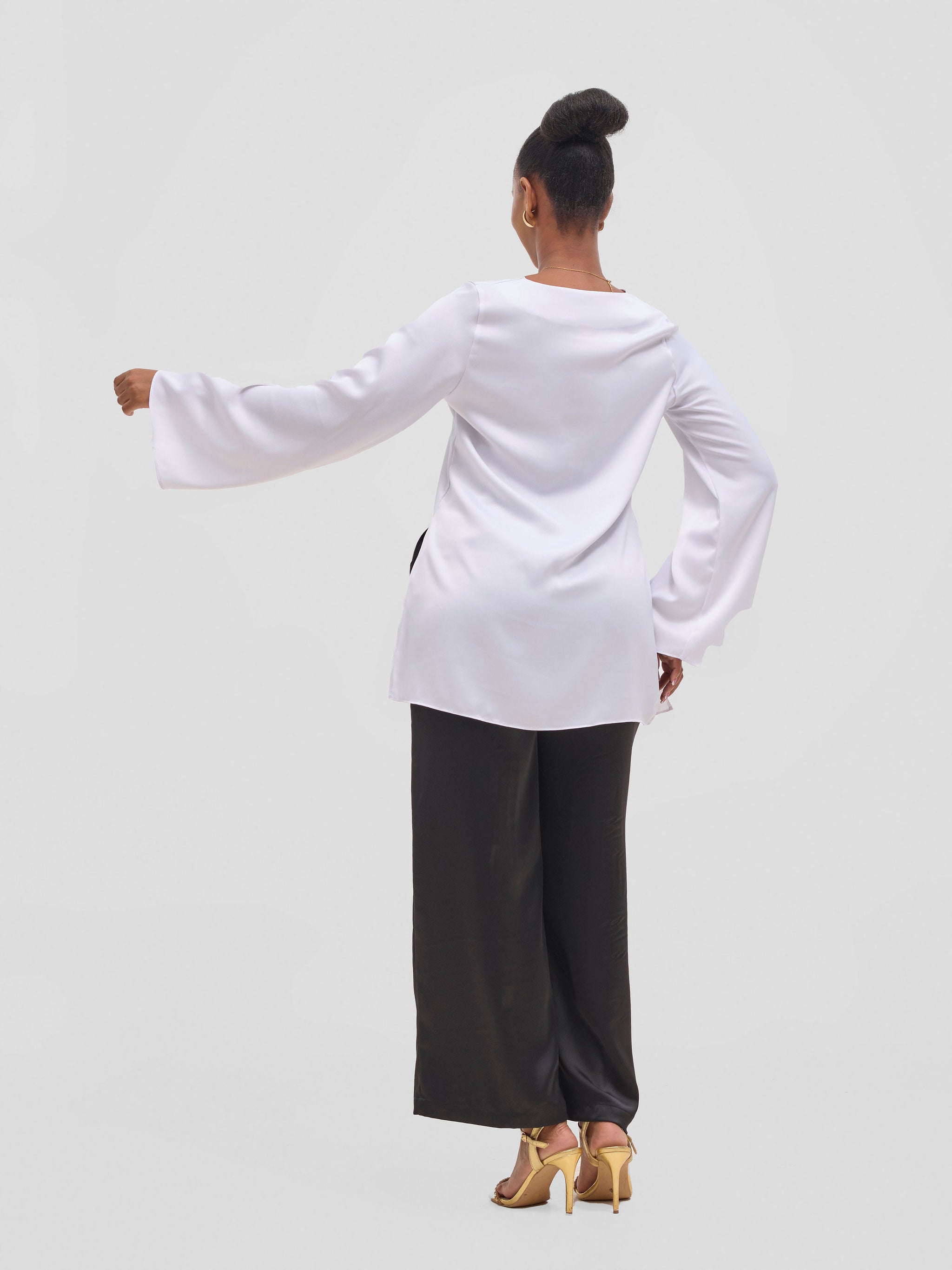 Vivo Yene High Slit Tunic Top - White