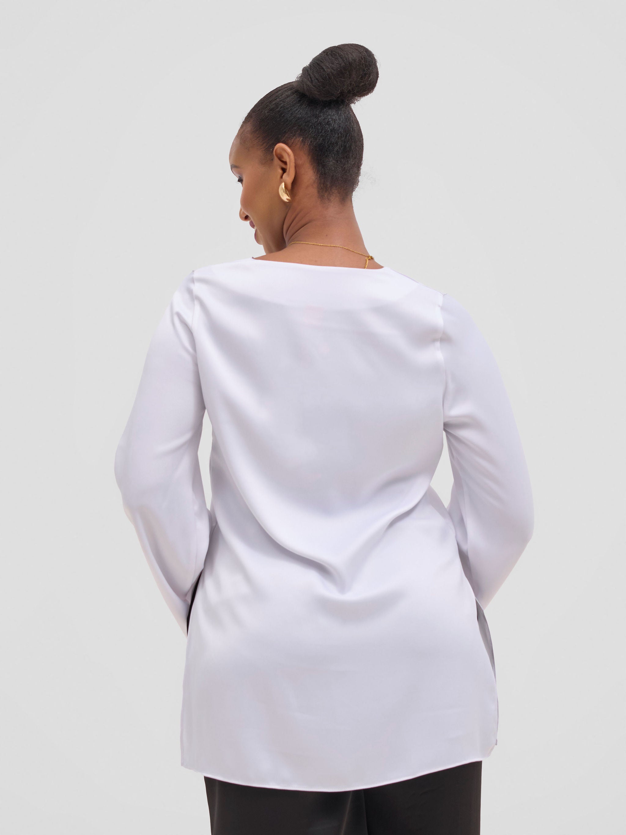 Vivo Yene High Slit Tunic Top - White