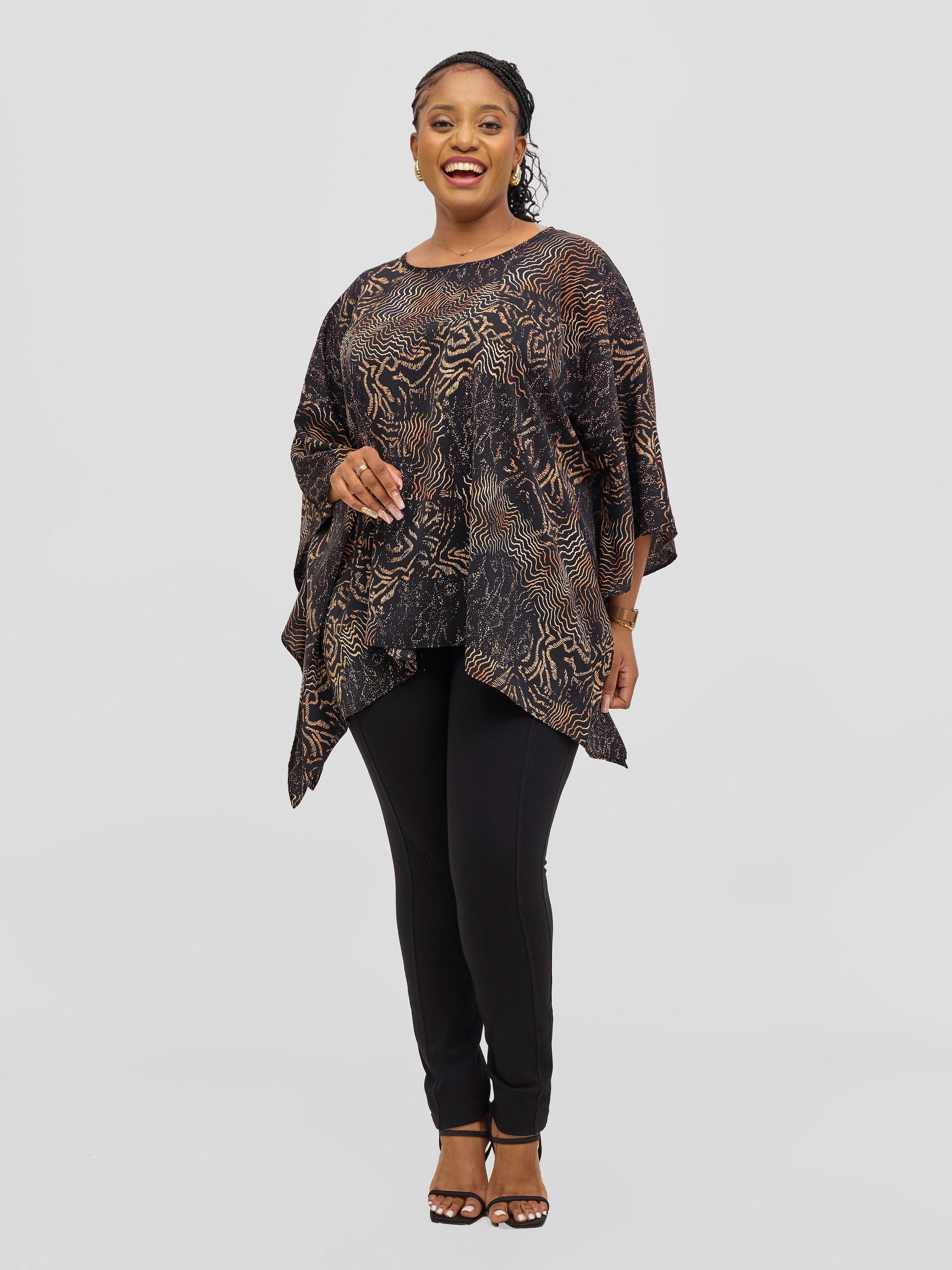 Vivo Ayana Wide Top - Black / Rust Print