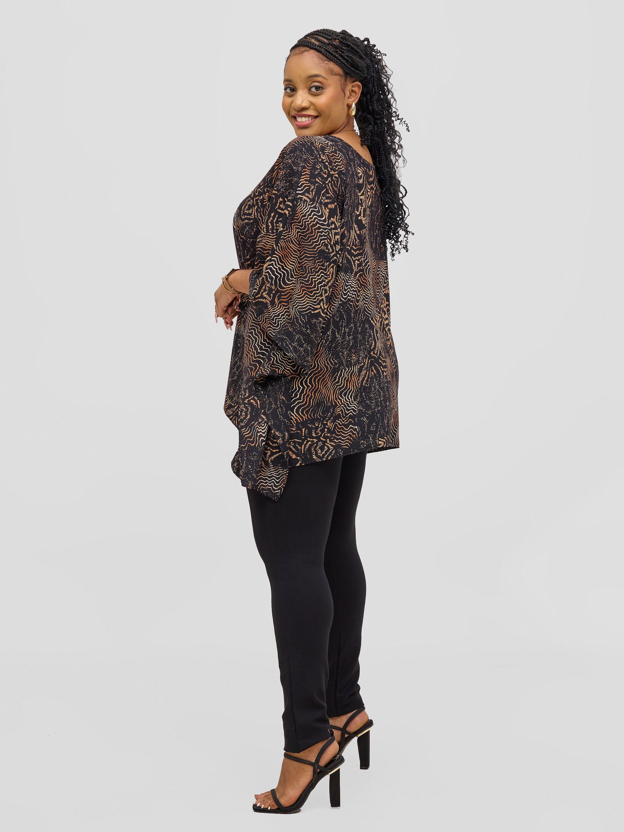 Vivo Ayana Wide Top - Black / Rust Print