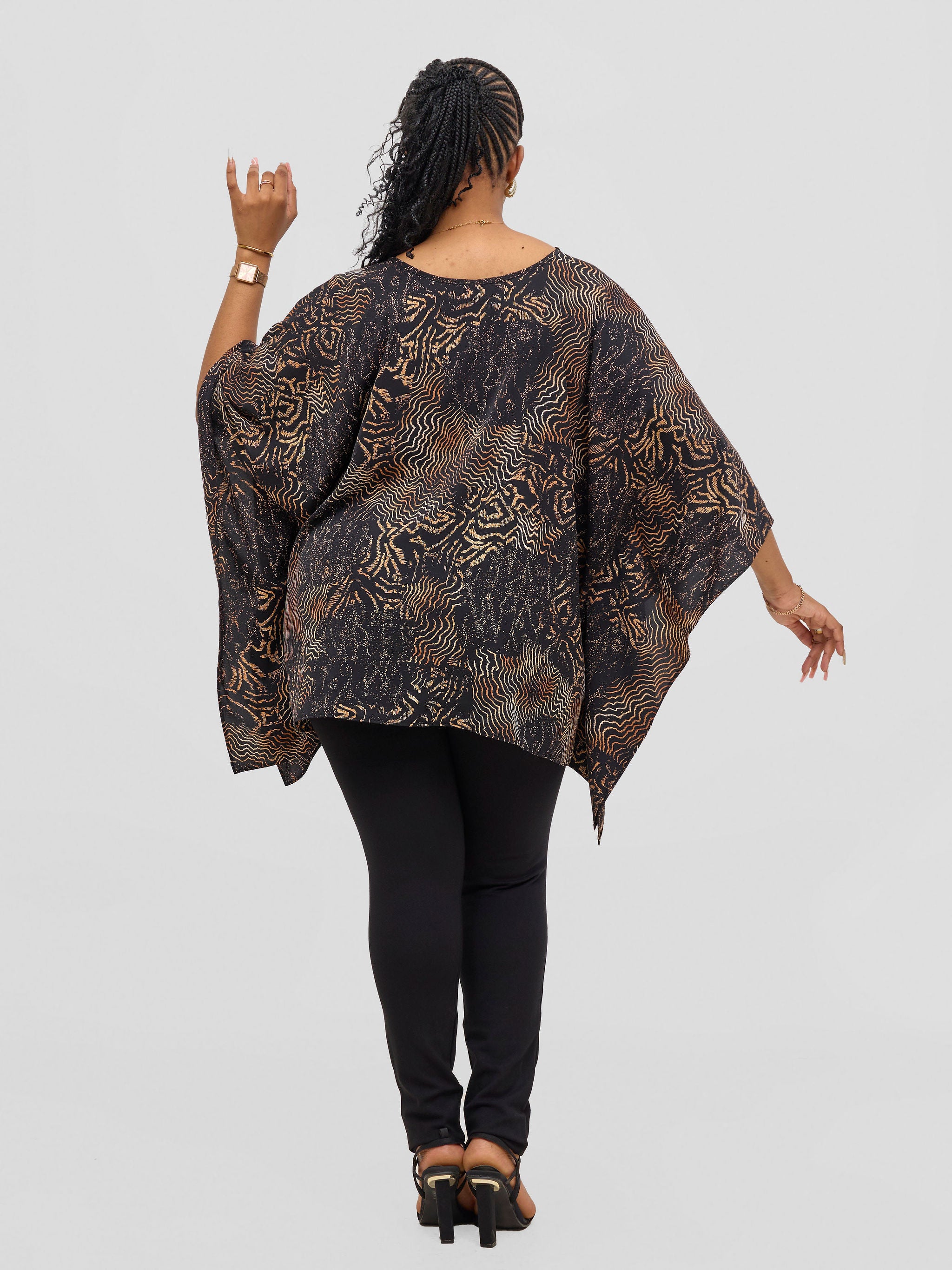 Vivo Ayana Wide Top - Black / Rust Print