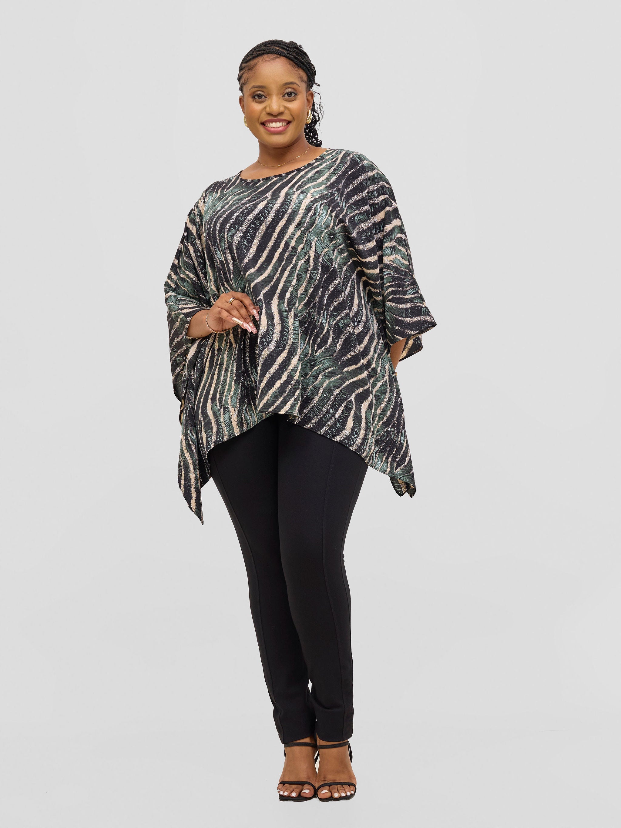 Vivo Ayana Wide Top - Black / Sage Print