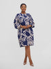 Vivo Chari Shift Dress - Cream / Navy Print
